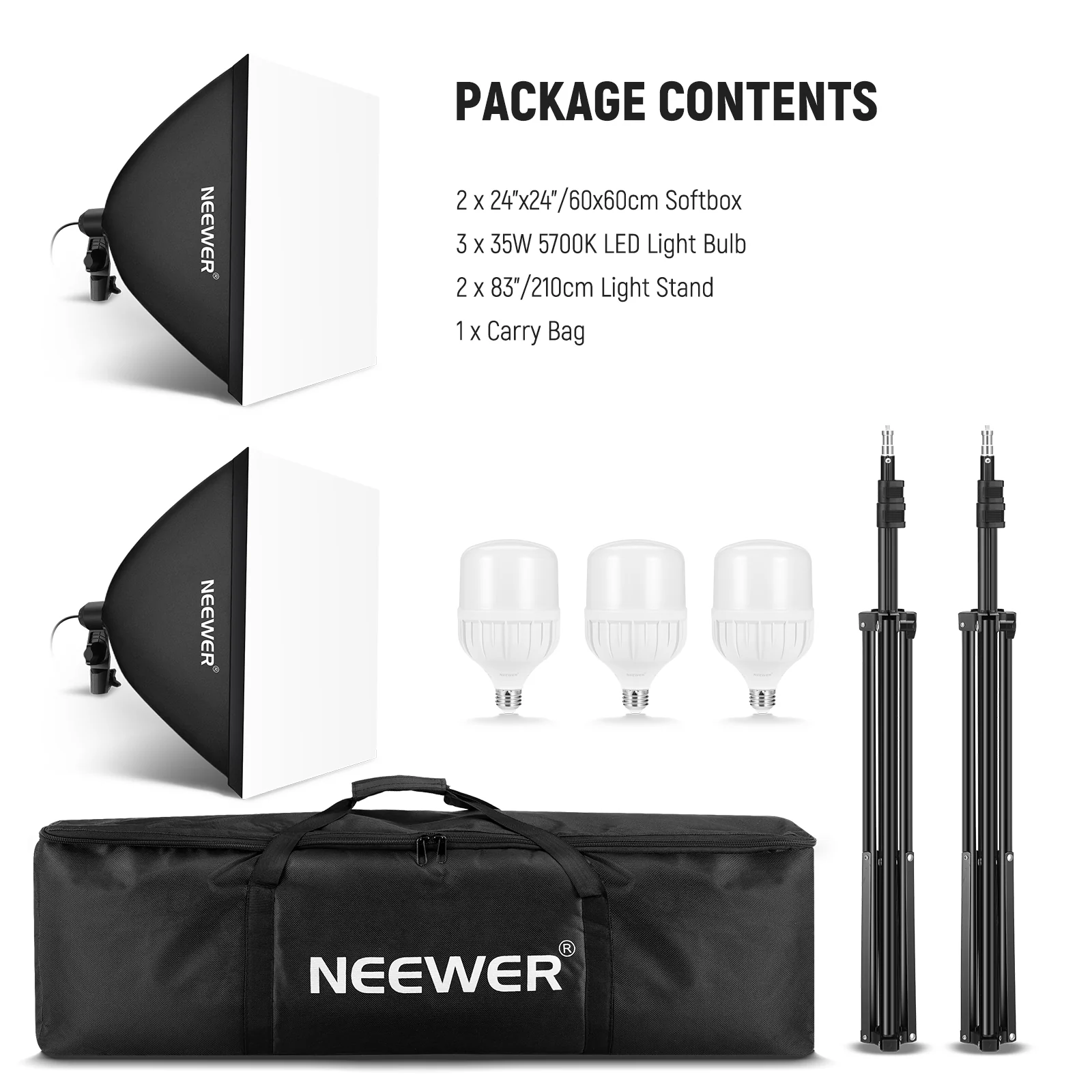 NEEWER NK200 24x24"/60x60CM 700W Photography Softbox Kit - Image 16