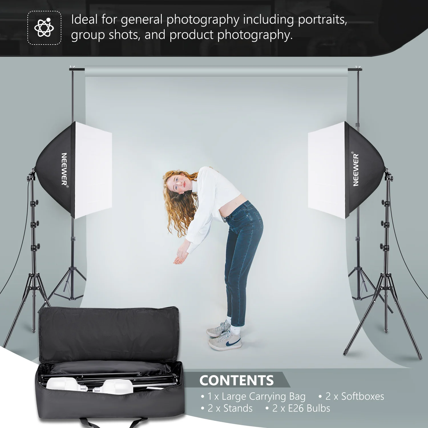 NEEWER NK200 24x24"/60x60CM 700W Photography Softbox Kit - Image 3