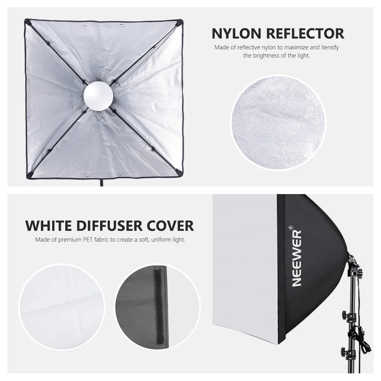 NEEWER NK200 24x24"/60x60CM 700W Photography Softbox Kit - Image 5