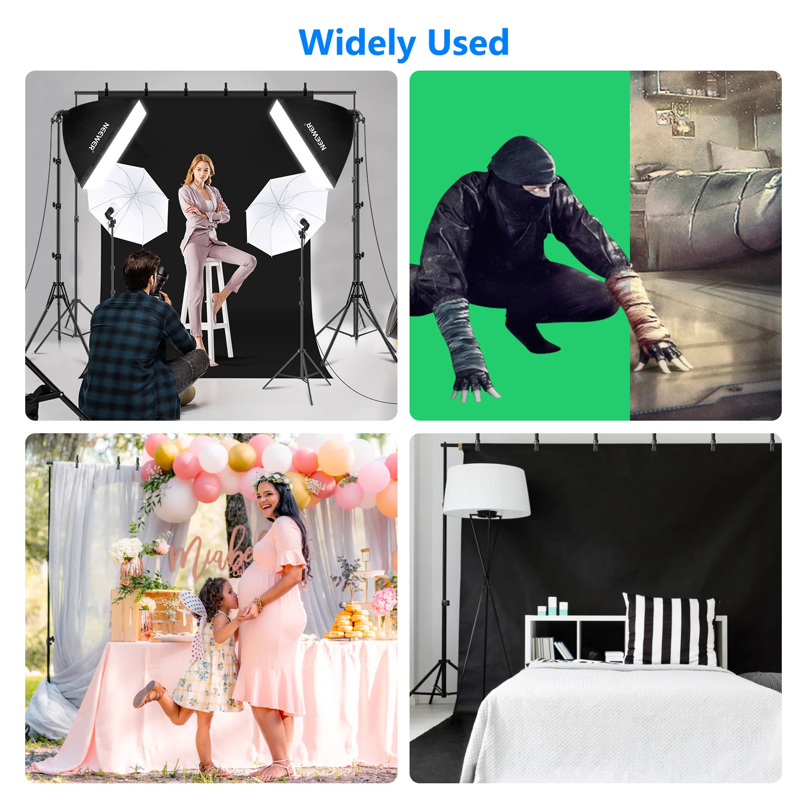 NEEWER NK100 3x2.6m/10x8.5ft Photography Lighting Kit - Image 3