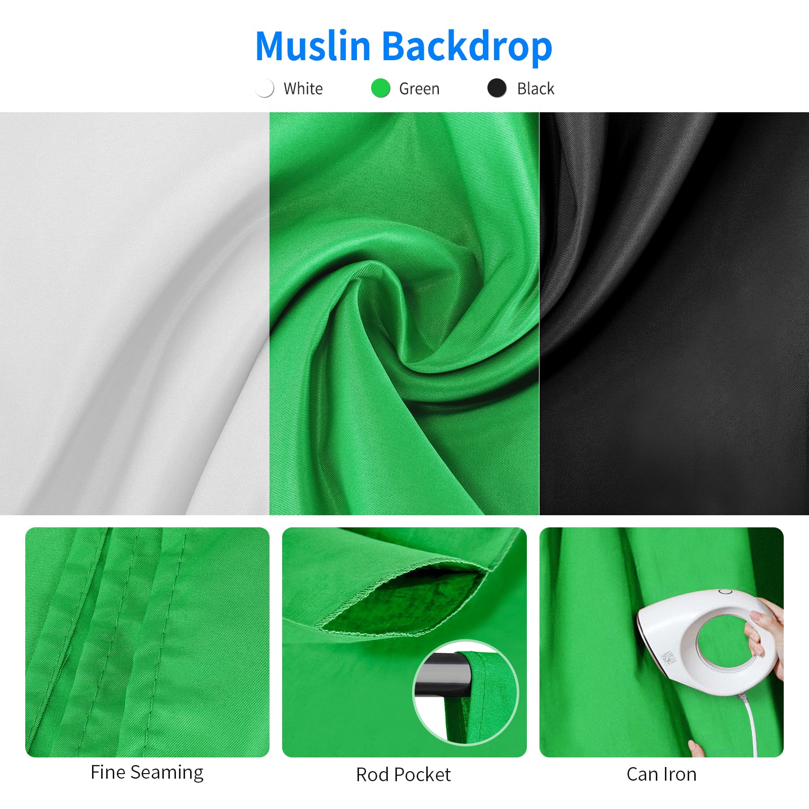 NEEWER NK100 3x2.6m/10x8.5ft Photography Lighting Kit - Image 5