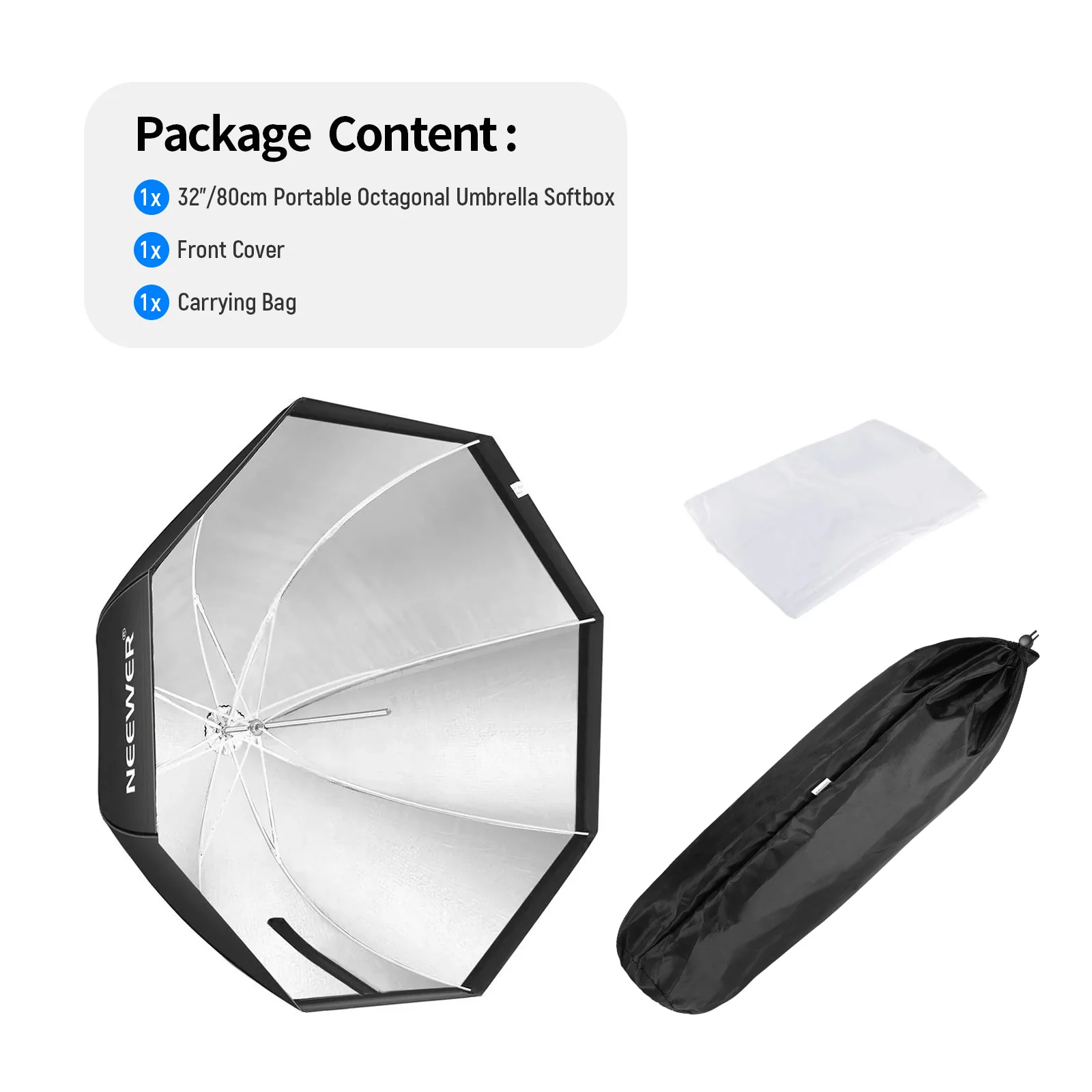 NEEWER 80CM/120CM Octagon Speedlight Umbrella Softbox - Image 7