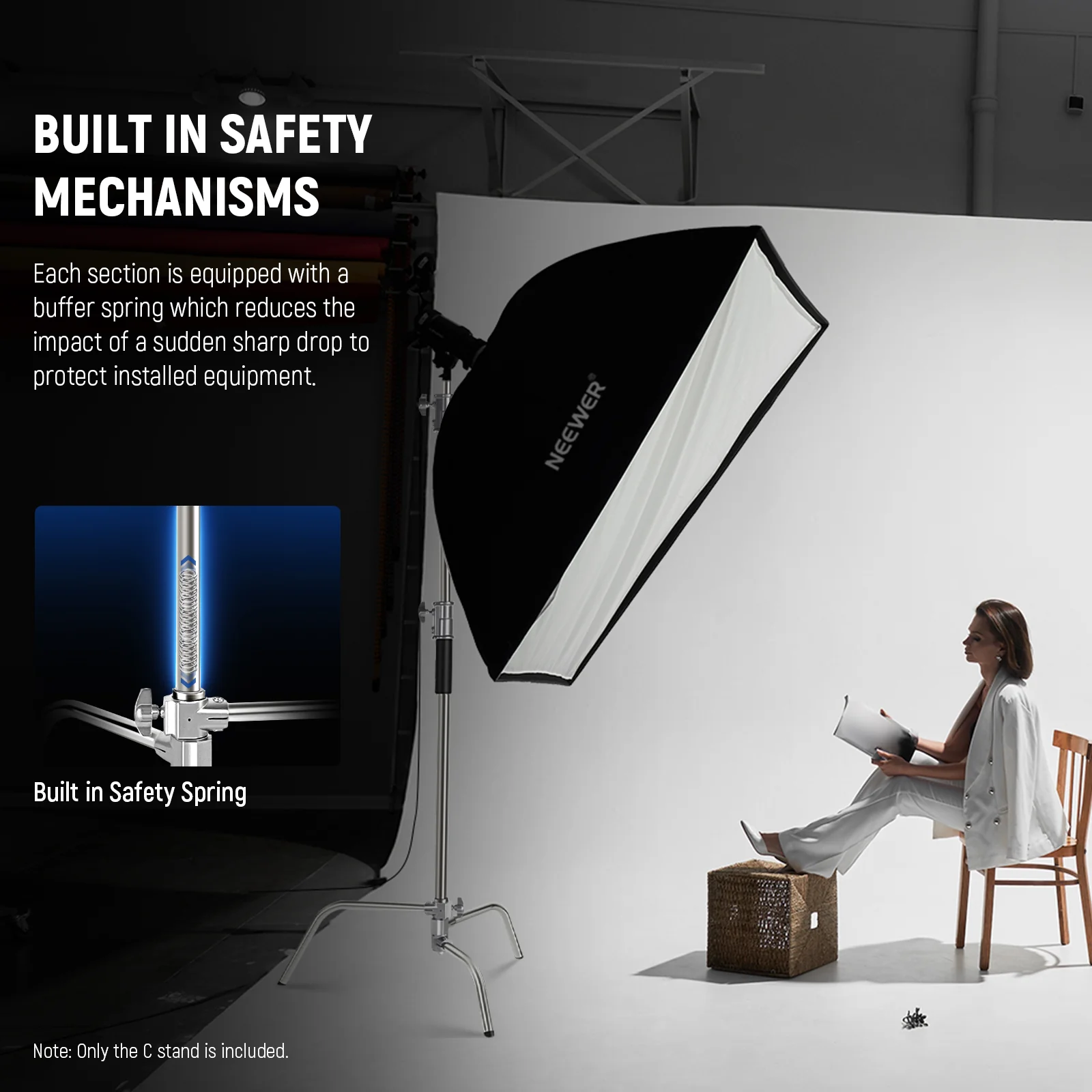 NEEWER SC320B 10ft/305cm Stainless Steel C Stand - Image 4