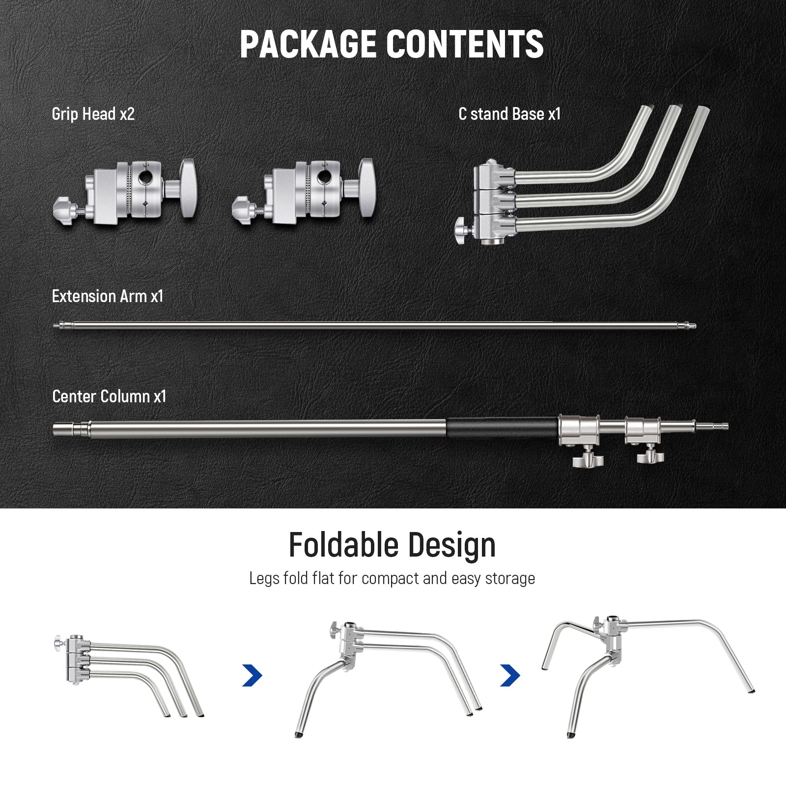 NEEWER SC320B 10ft/305cm Stainless Steel C Stand - Image 8