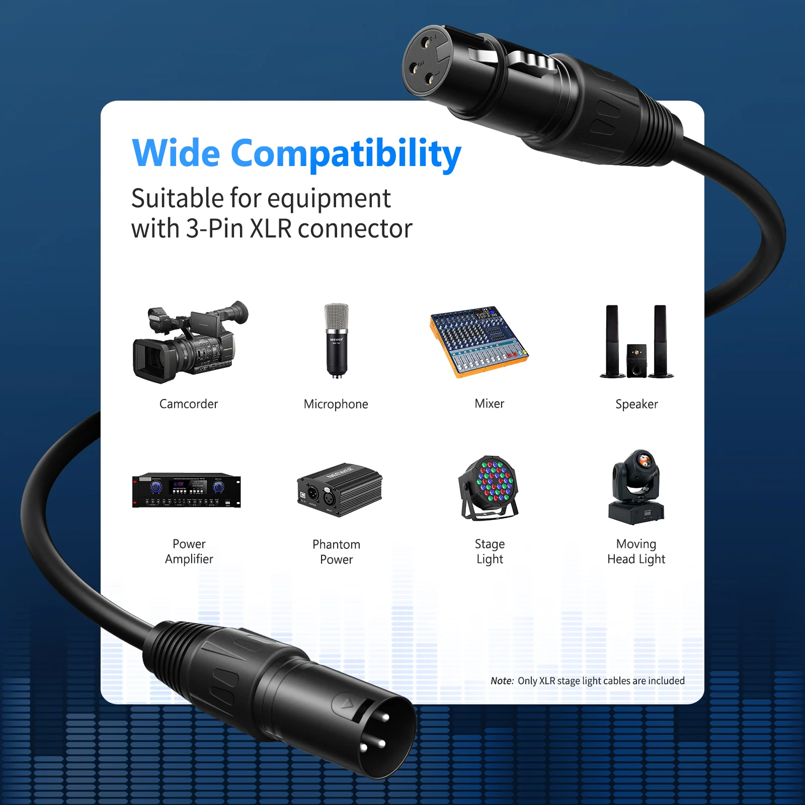 NEEWER 10-Pack 2m XLR Male to Female Connection Cable - Image 3