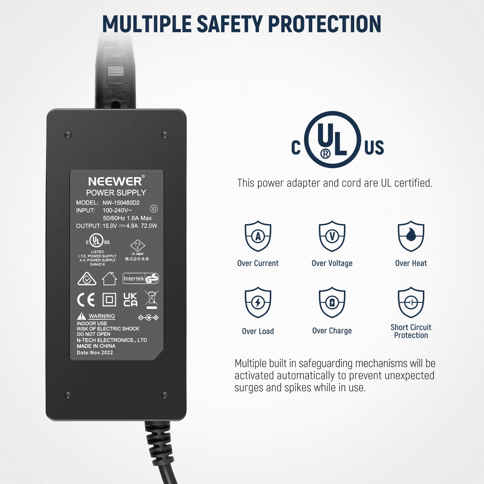 NEEWER 15V 4.8A 72W Power Supply - Image 4