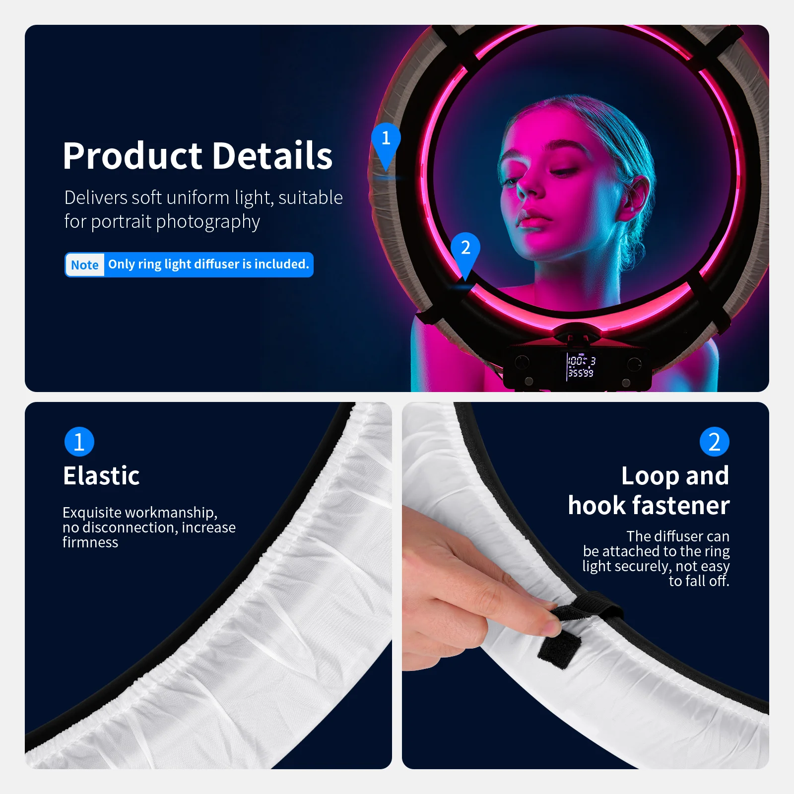 NEEWER NS18 18 Inch Collapsible Softbox Diffuser for Ring Lights - Image 5