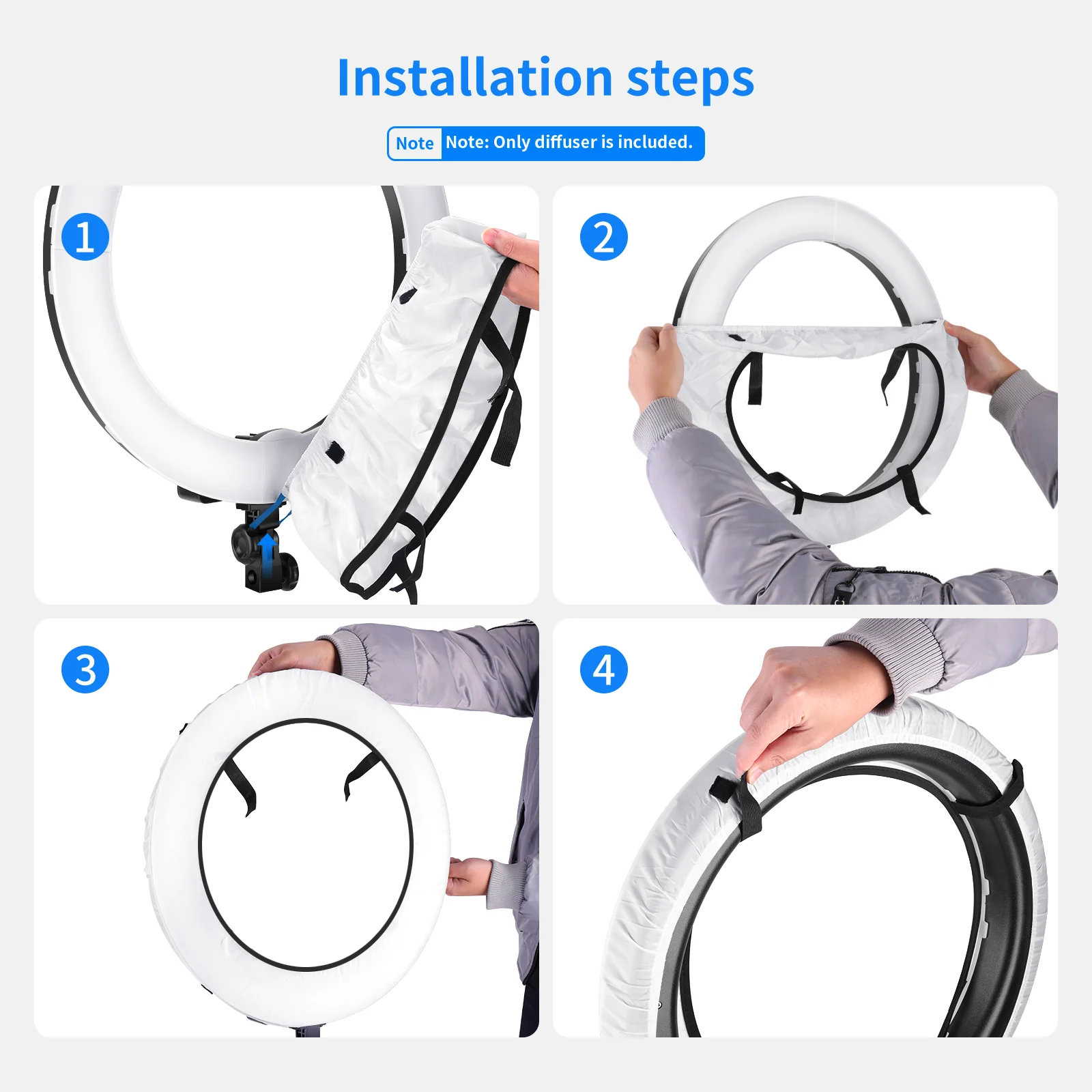 NEEWER NS18 18 Inch Collapsible Softbox Diffuser for Ring Lights - Image 6