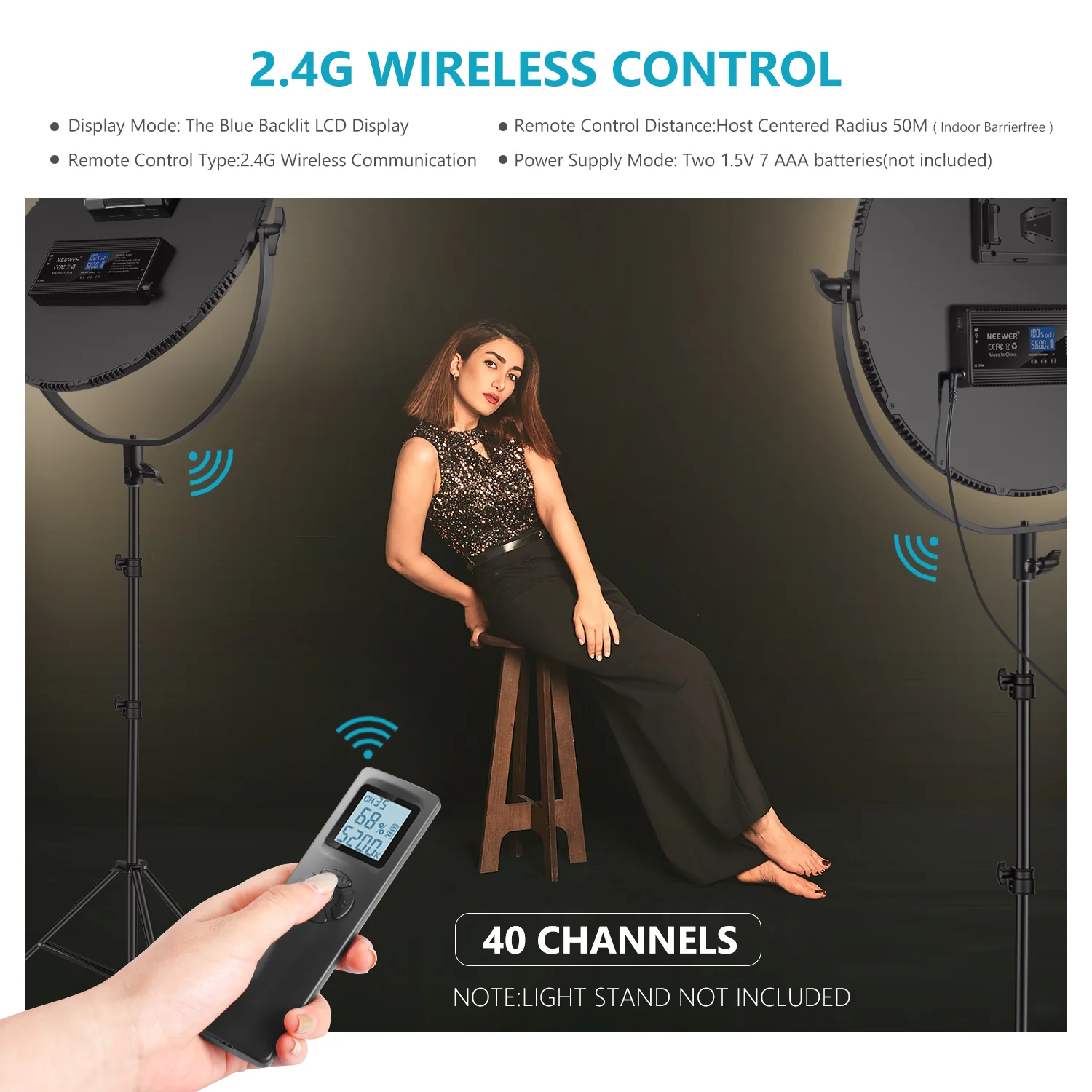 NEEWER NL-360ARC 18" 70W Ultra Thin Bi-Color Round LED Light - Image 5