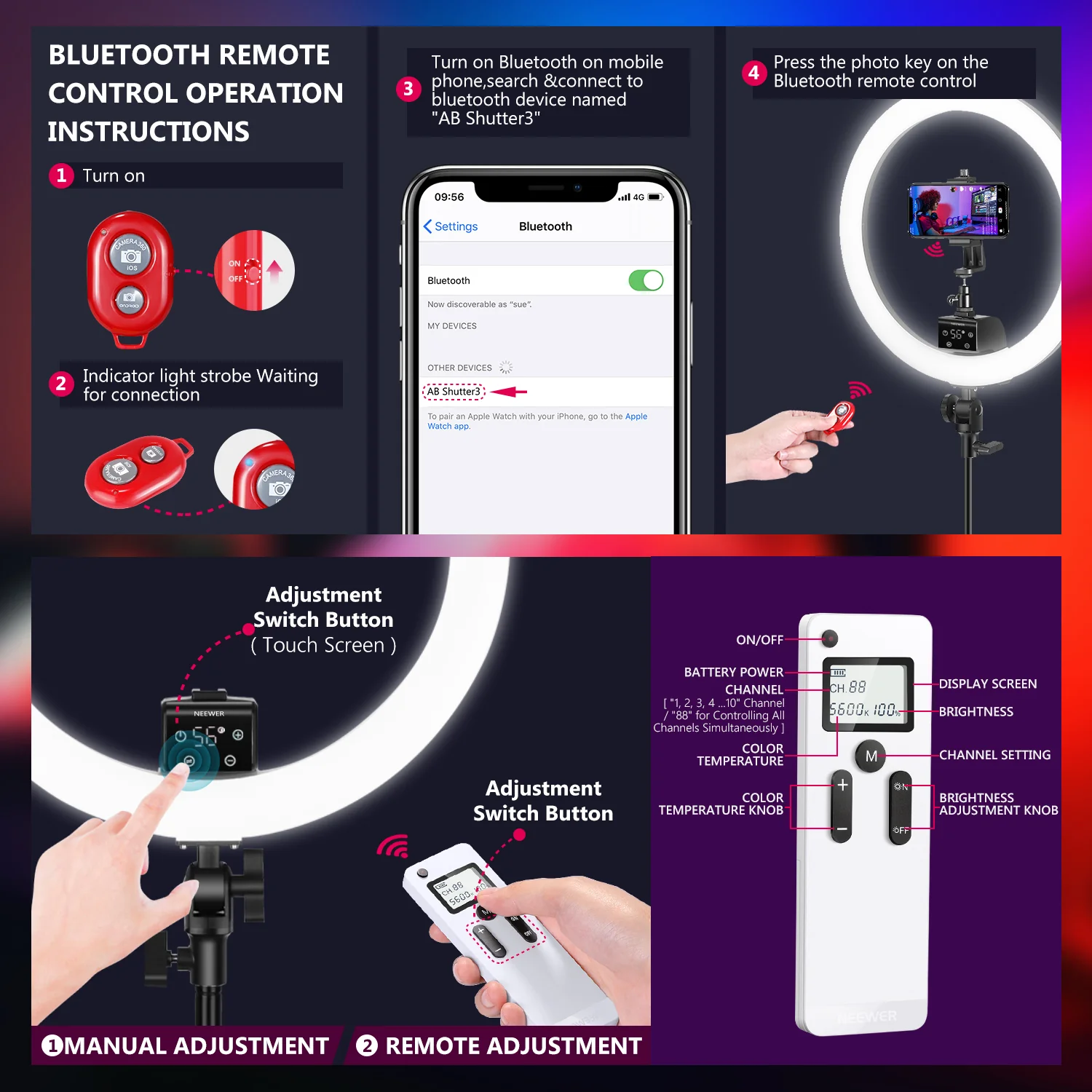 NEEWER SRP18-2.4G 18-inch LED Ring Light - Image 5