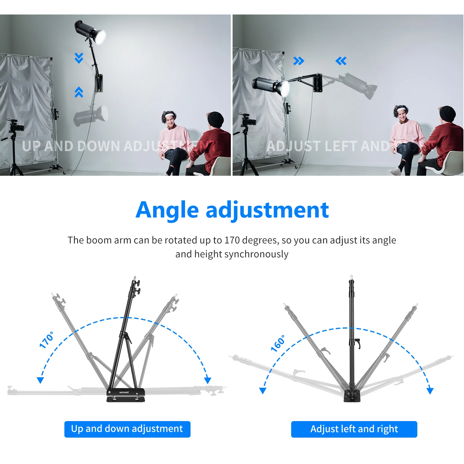 NEEWER 180cm Triangle Wall Mounting Boom Arm - Image 3