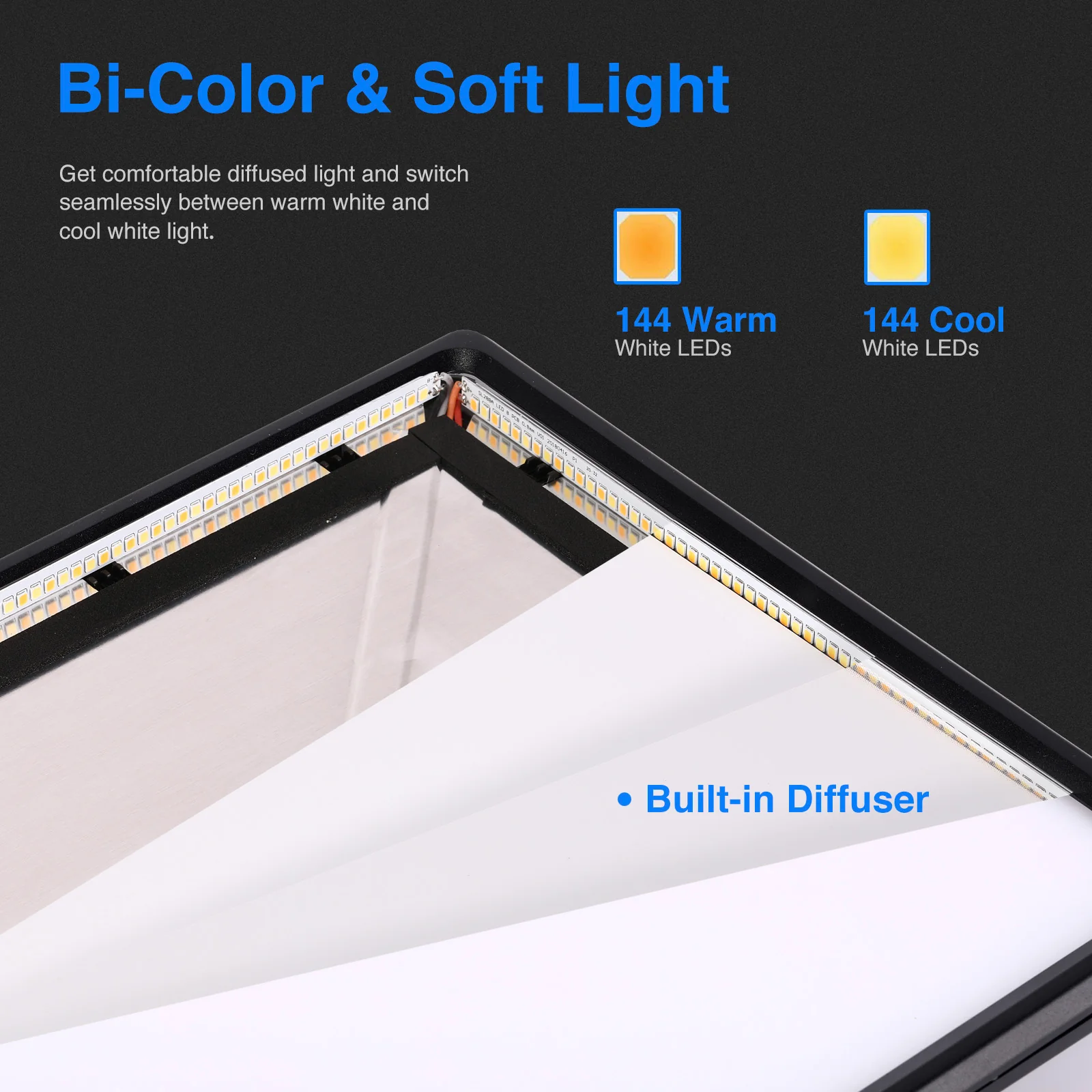 NEEWER NL288A Bi-Color LED Panel Light Kit - Image 5