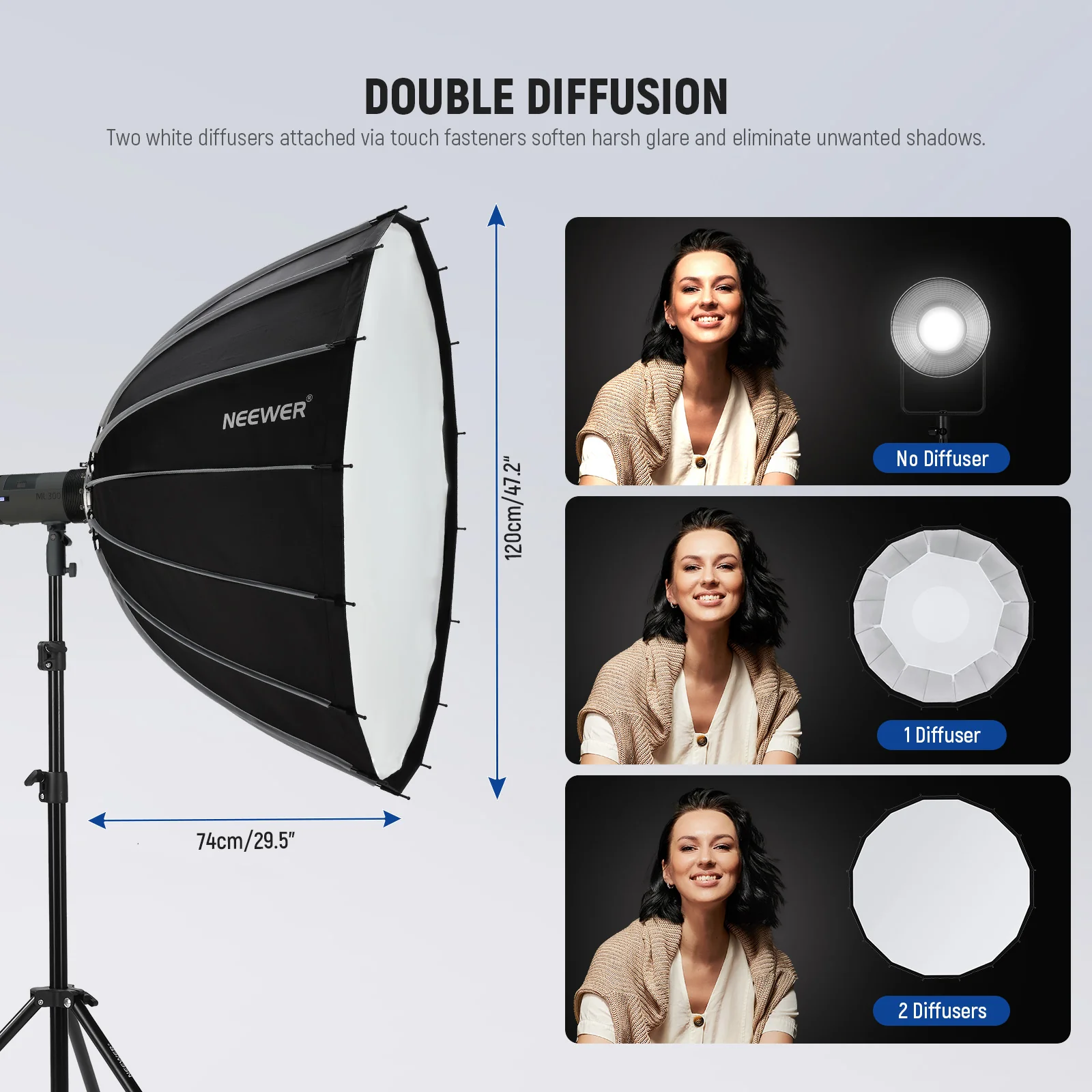 NEEWER 65CM/85CM/120CM Parabolic Softbox - Image 19