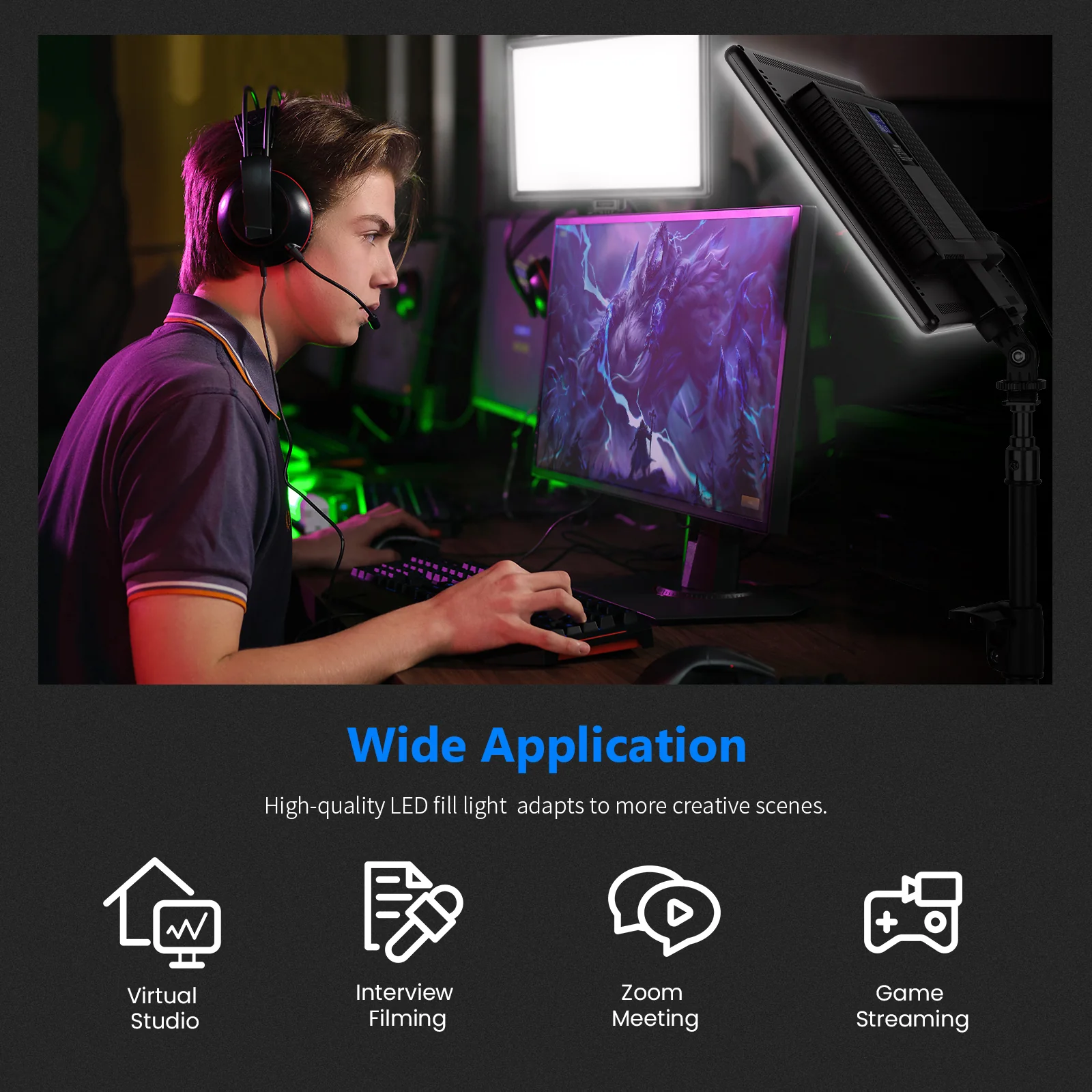 NEEWER 2 Pack NL-192AI Bi-Color LED Panel Light Kit - Image 4