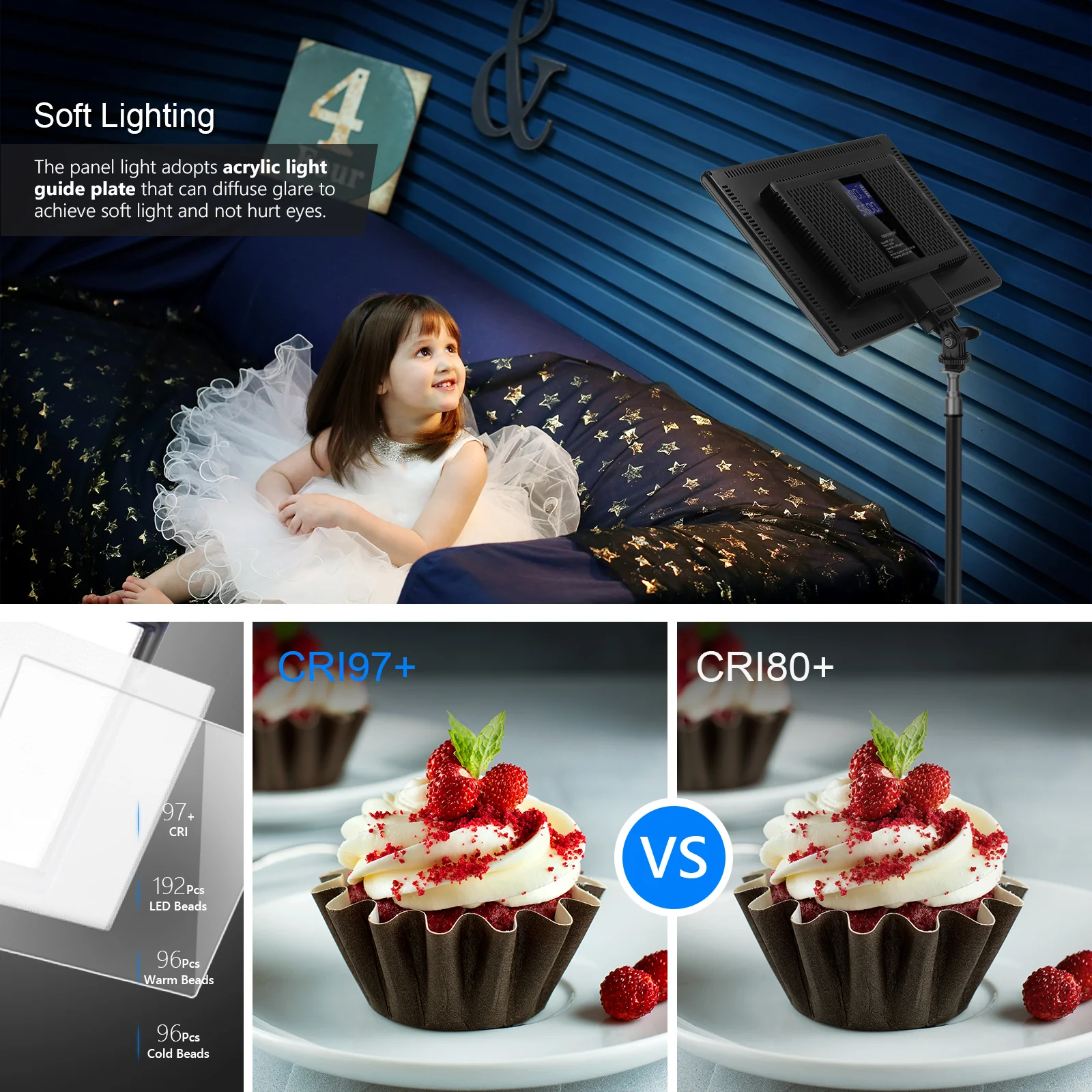 NEEWER 2 Pack NL-192AI Bi-Color LED Panel Light Kit - Image 6