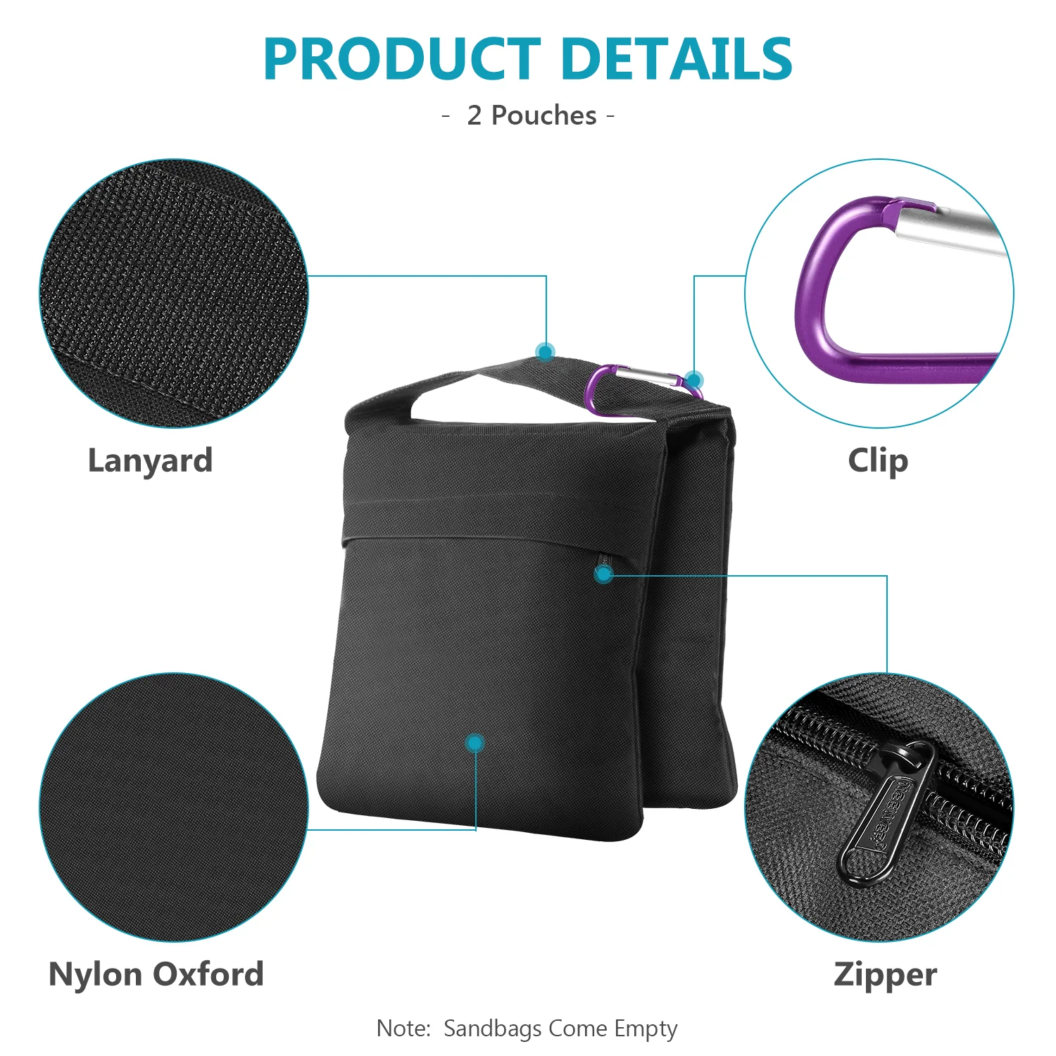 NEEWER 4-Pack Photography Sandbag - Image 3