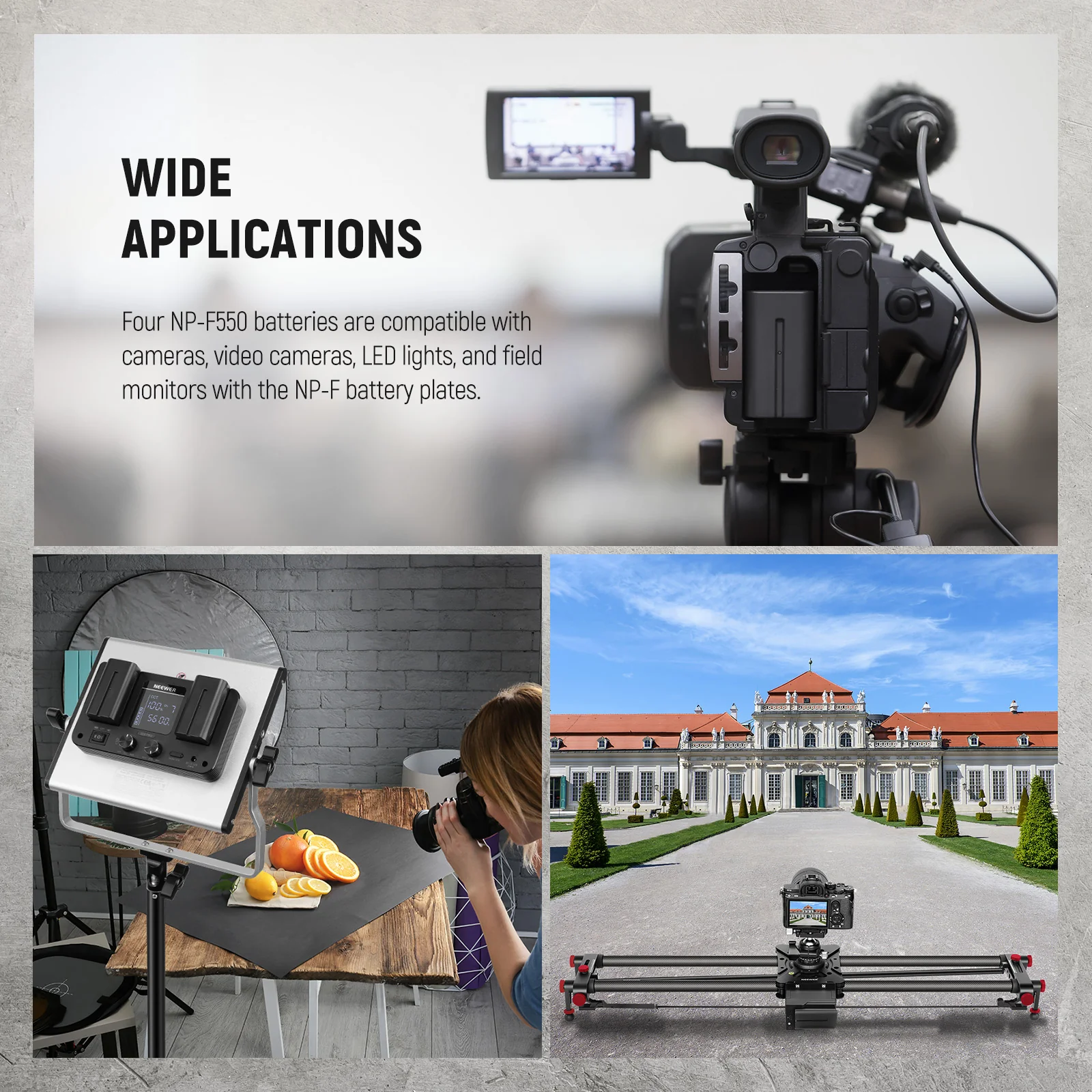 NEEWER 4 Pack NP-F550 2600mAh Sony Replacement Batteries - Image 6