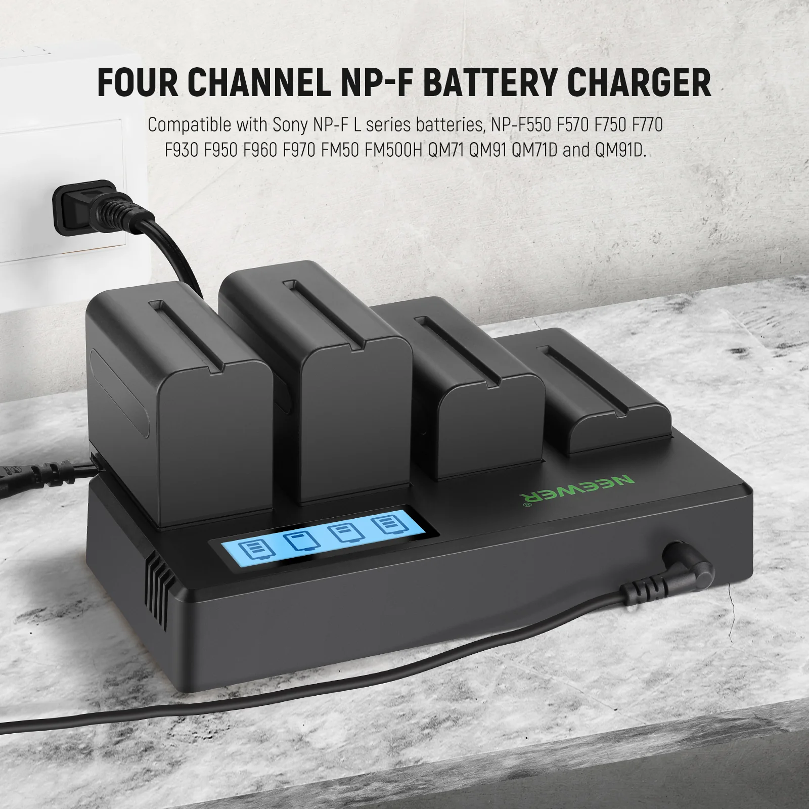 NEEWER 4 Pack NP-F550 2600mAh Sony Replacement Batteries - Image 9