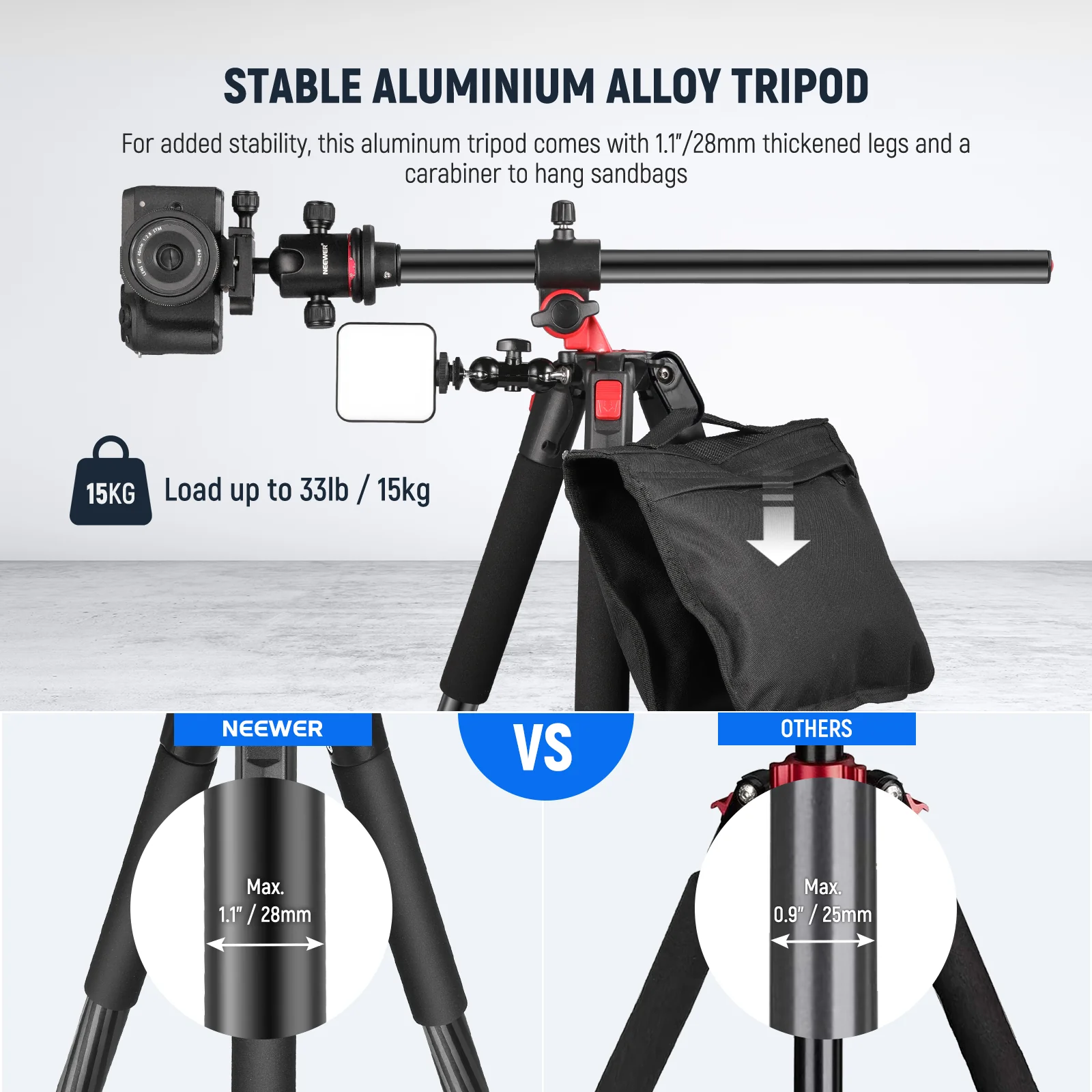 NEEWER N284L+G0 Camera Tripod Monopod - Image 3
