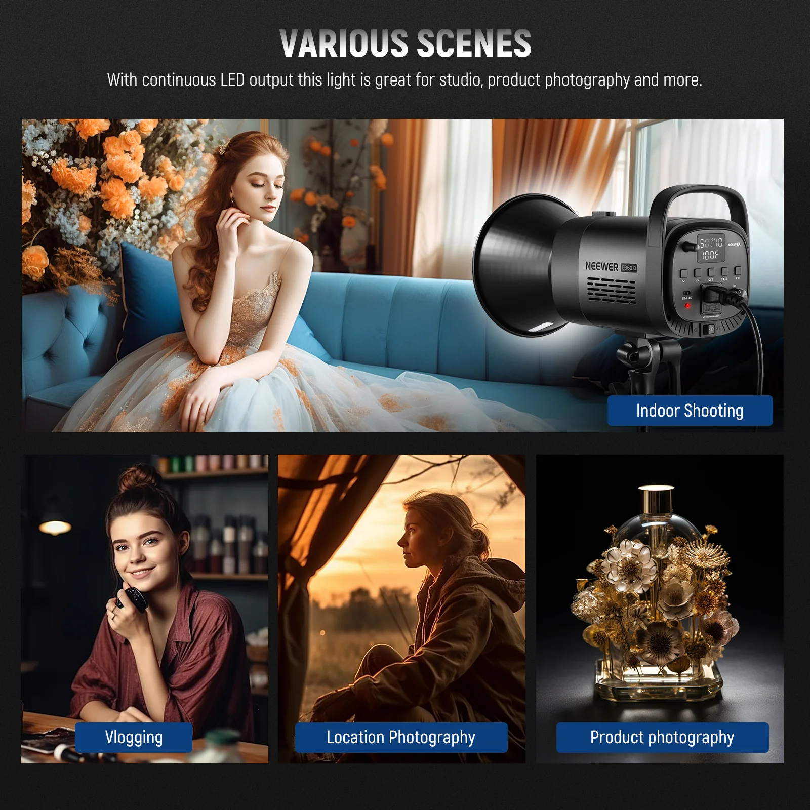 NEEWER CB60B 70W Bi-Color LED Video Light - Image 5