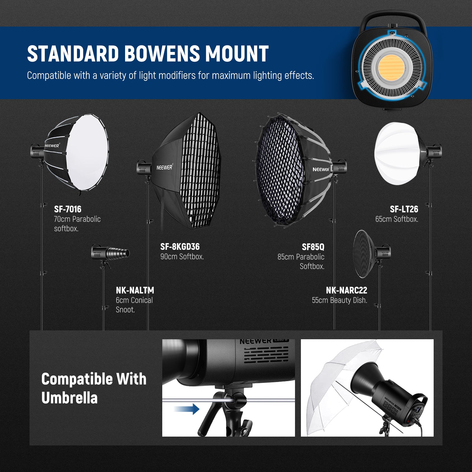 NEEWER CB60B 70W Bi-Color LED Video Light - Image 8