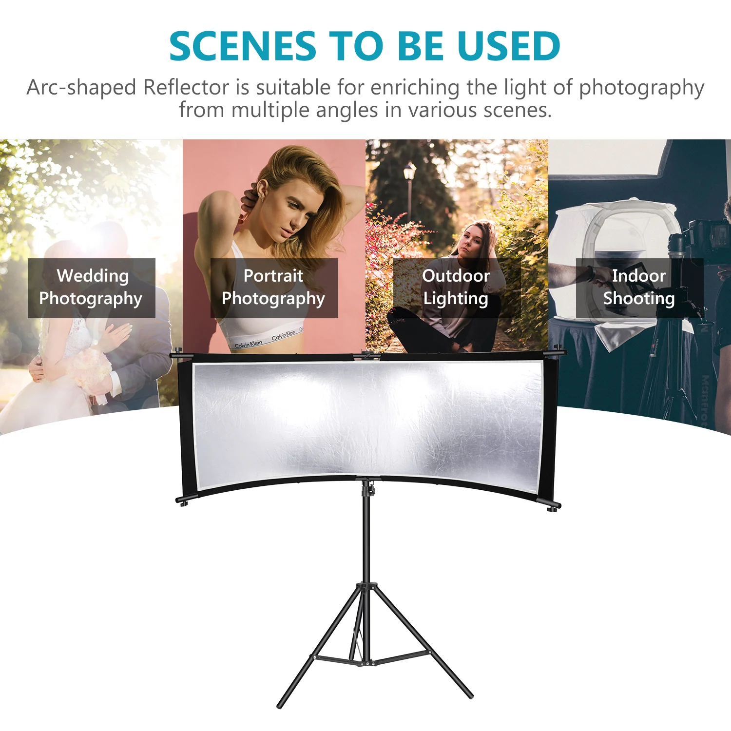 NEEWER 65.7"x 24"/167x61cm Clamshell Light Reflector Diffuser - Image 8