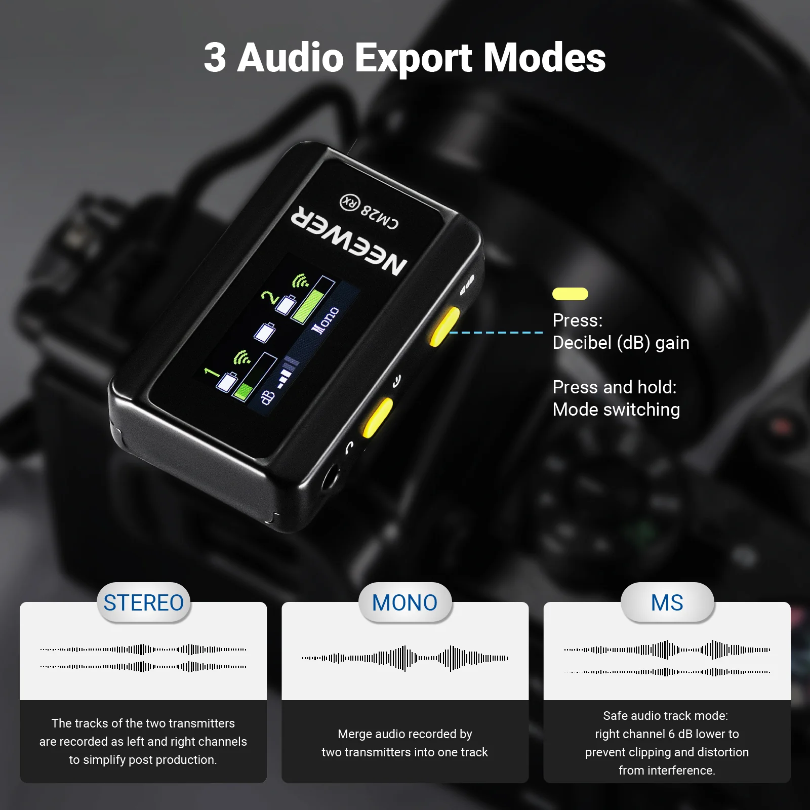 NEEWER CM28 Wireless Lavalier Microphone System - Image 3