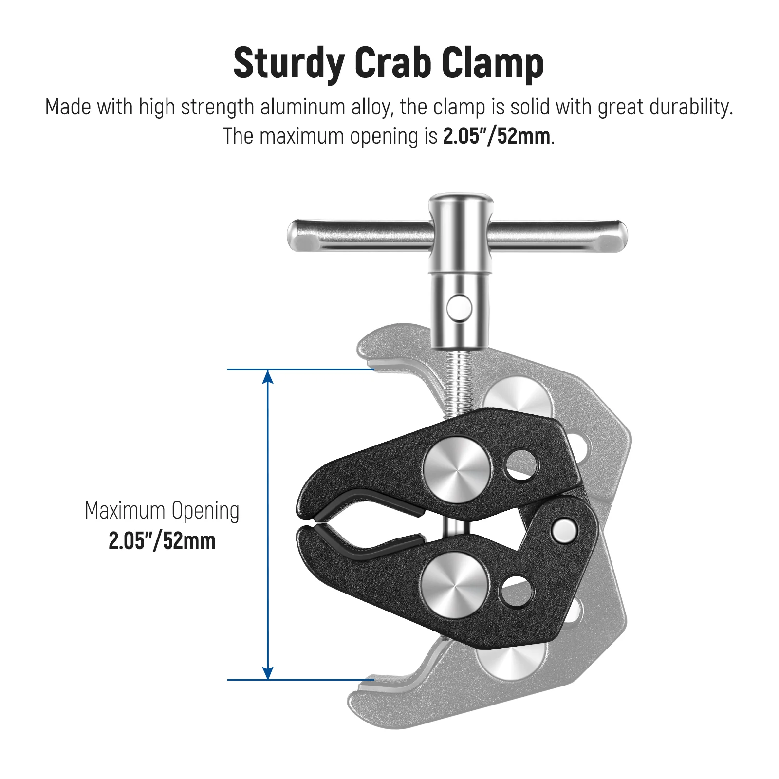 NEEWER ST48 Crab Clamp & Mini Ball Head for Microphone - Image 5