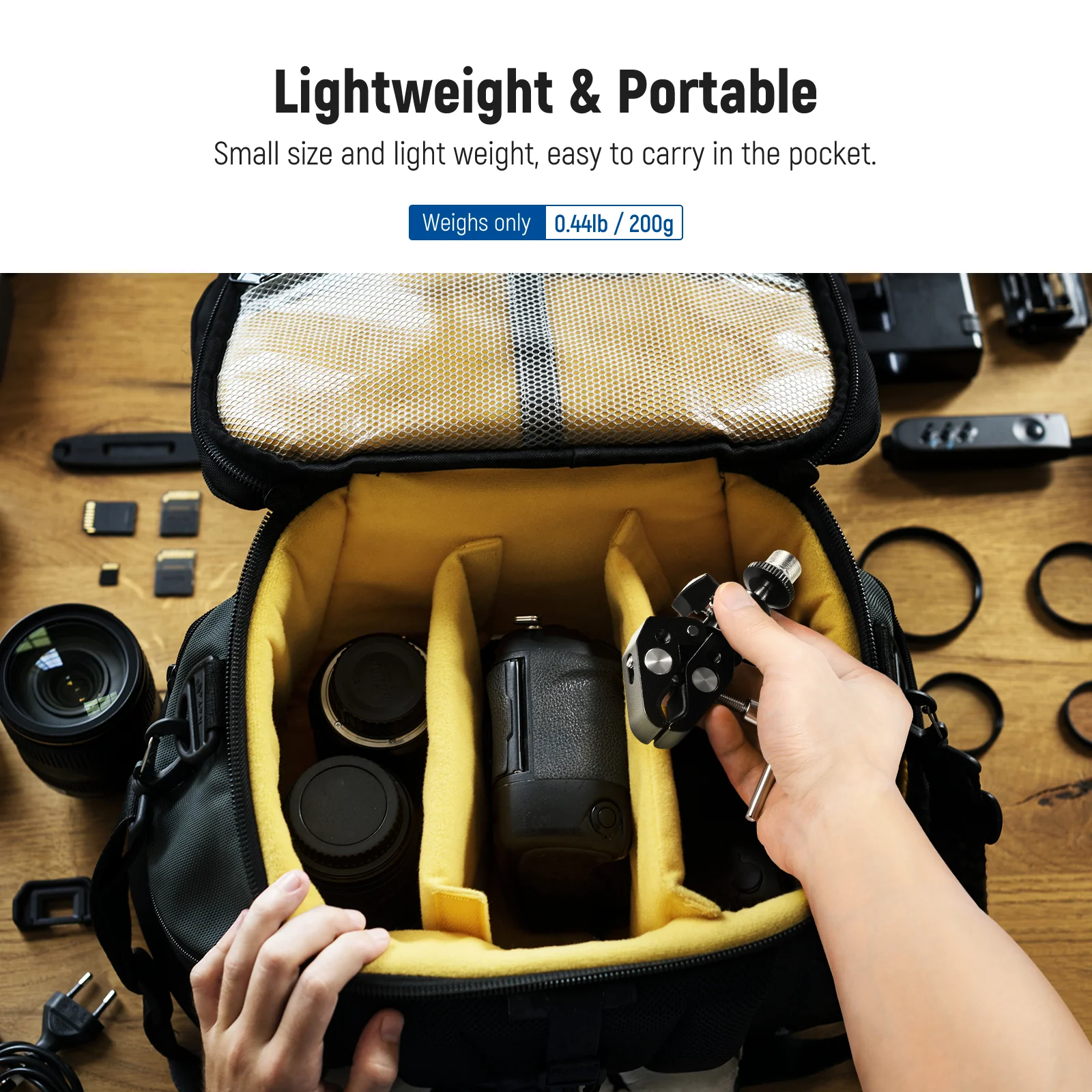 NEEWER ST48 Crab Clamp & Mini Ball Head for Microphone - Image 6