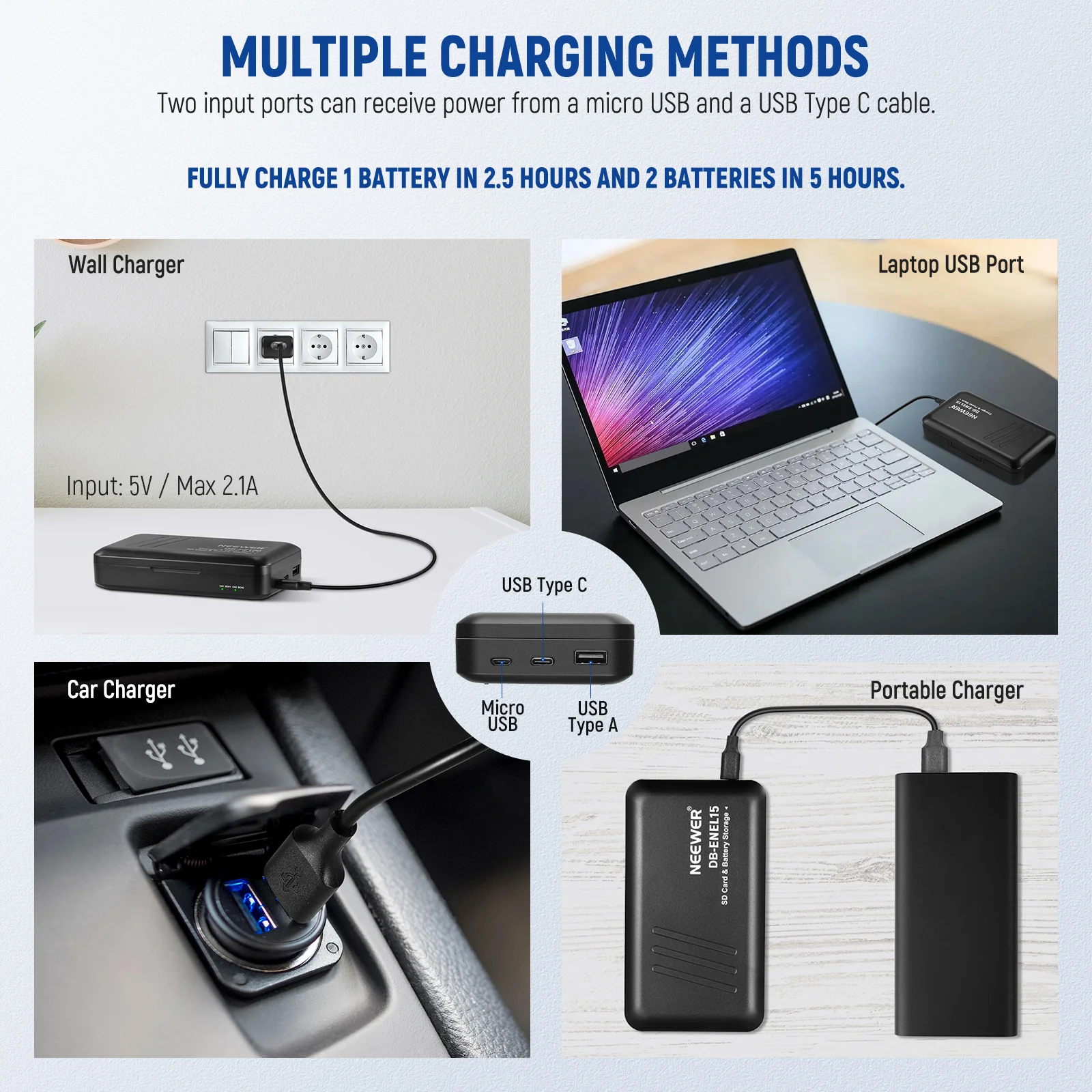 NEEWER EN-EL15c Replacement Battery and USB Charger Set - Image 6