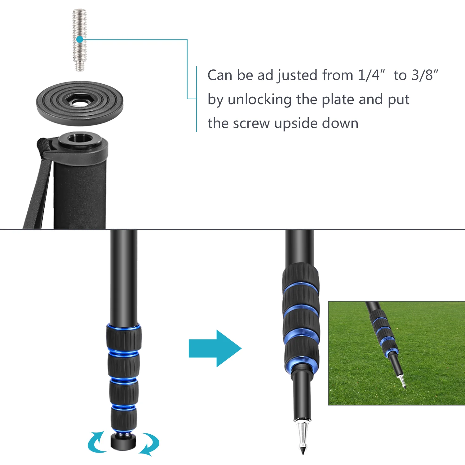 NEEWER T222 66" Extendable Camera Monopod - Image 7