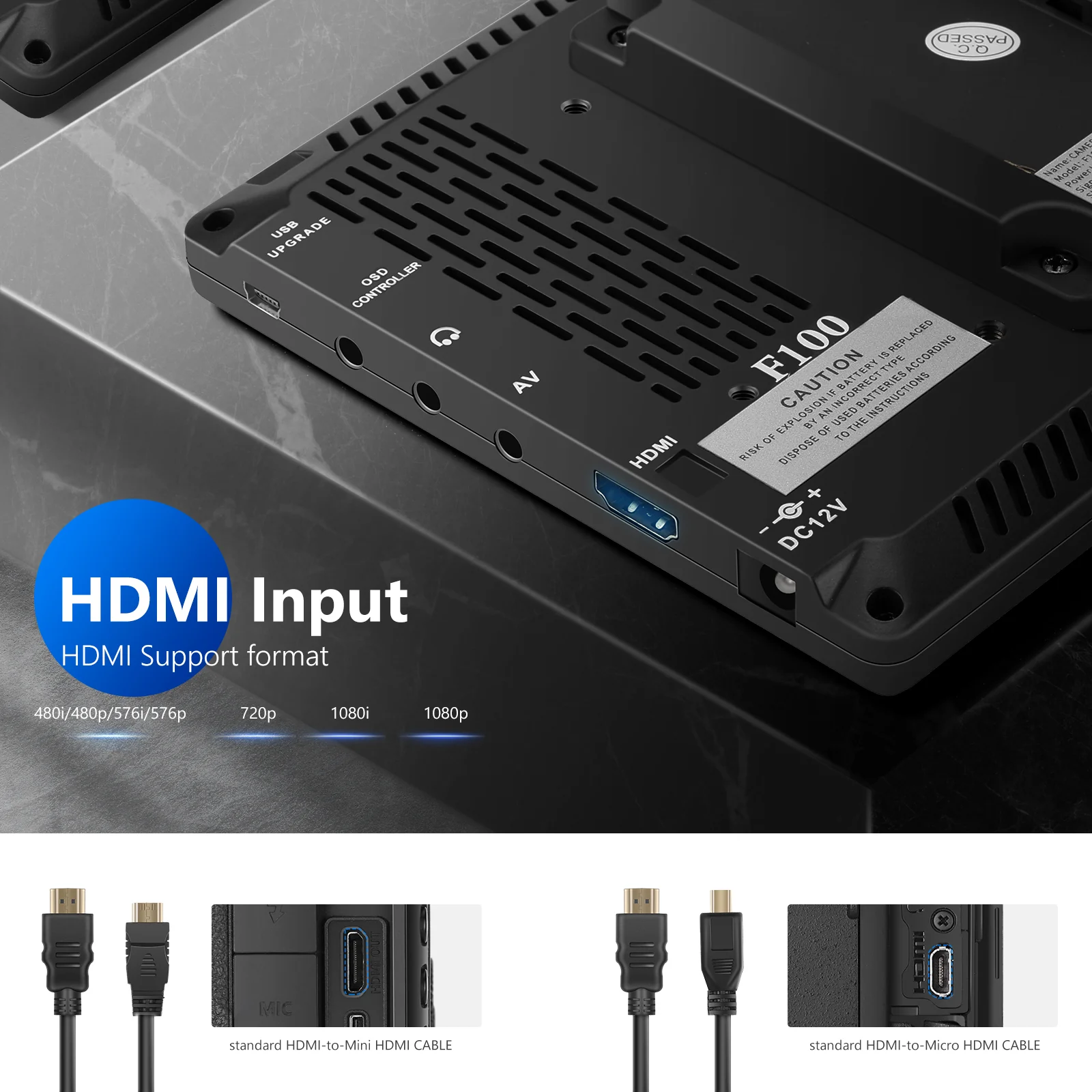 NEEWER F100 7 Inch HD Camera Field Monitor - Image 6