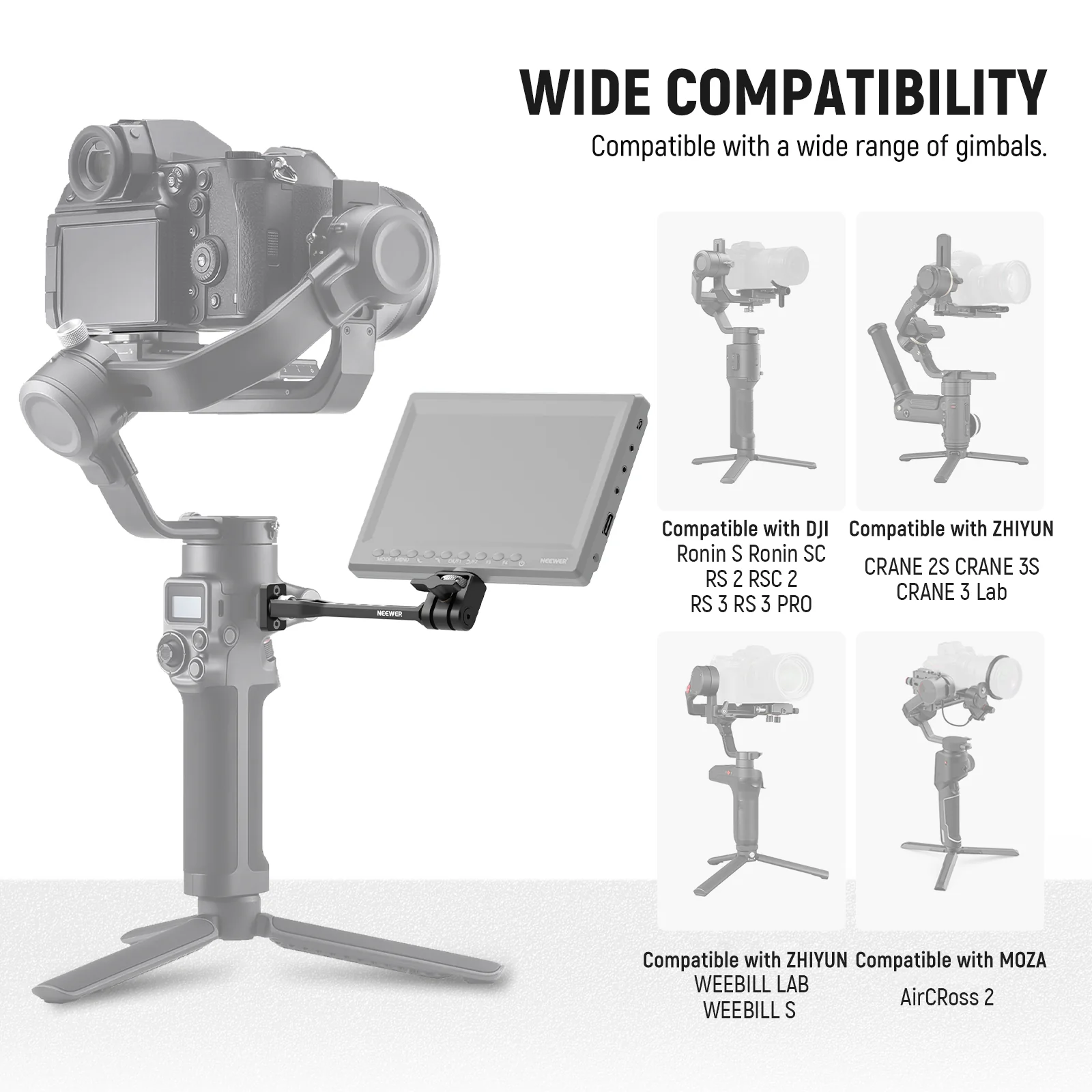NEEWER GA005 Adjustable Field Monitor Mount for Gimbal Stabilizer - Image 3