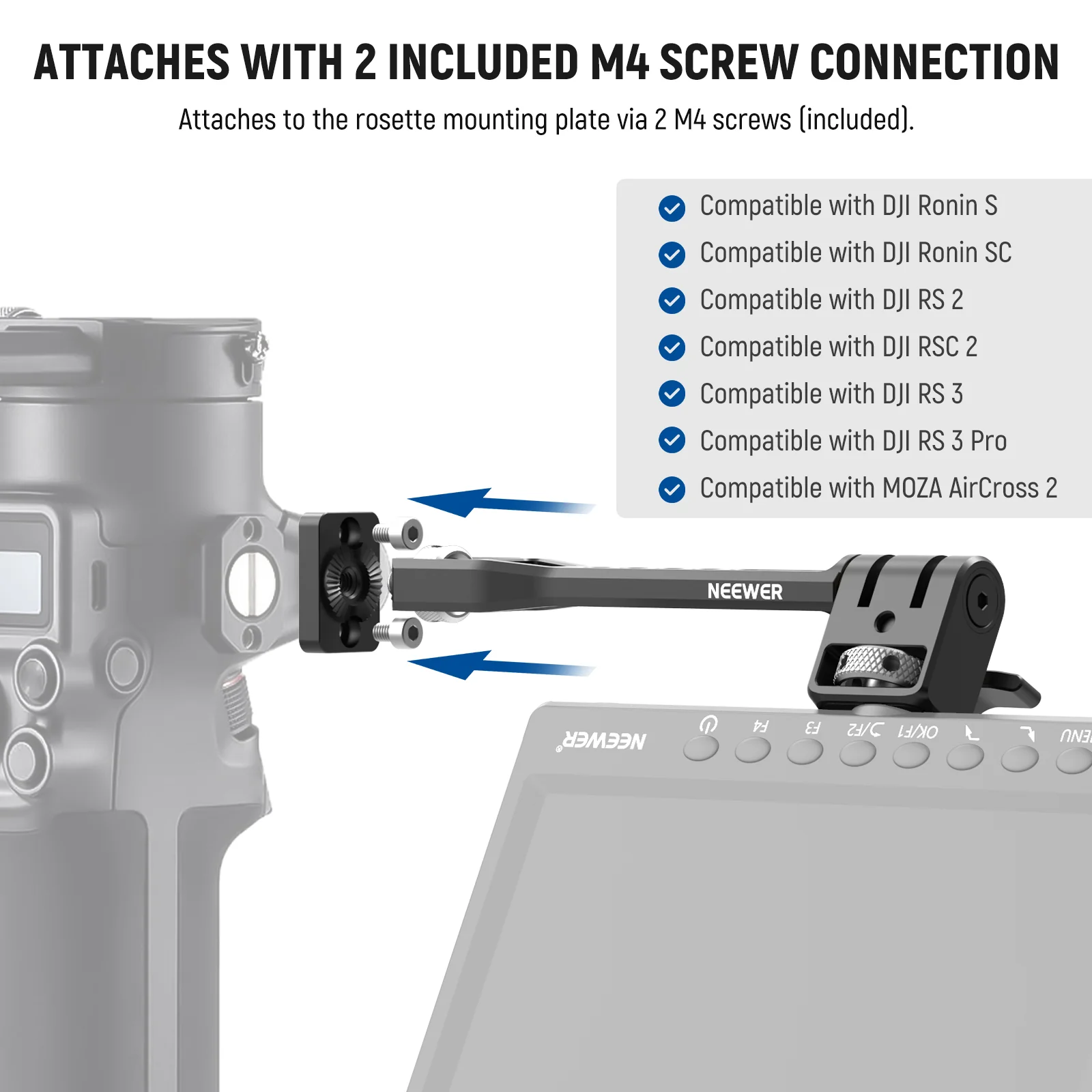NEEWER GA005 Adjustable Field Monitor Mount for Gimbal Stabilizer - Image 5