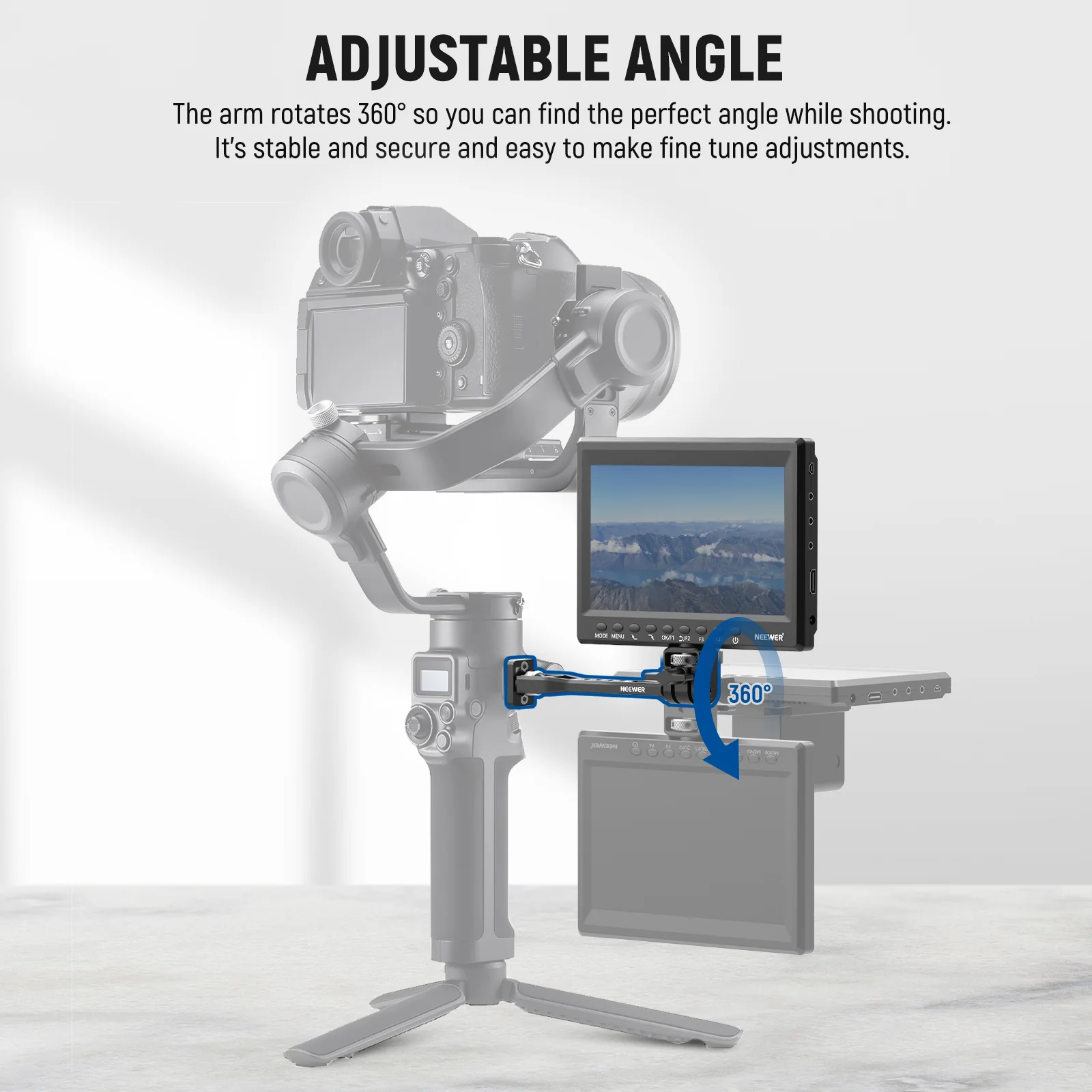 NEEWER GA005 Adjustable Field Monitor Mount for Gimbal Stabilizer - Image 6