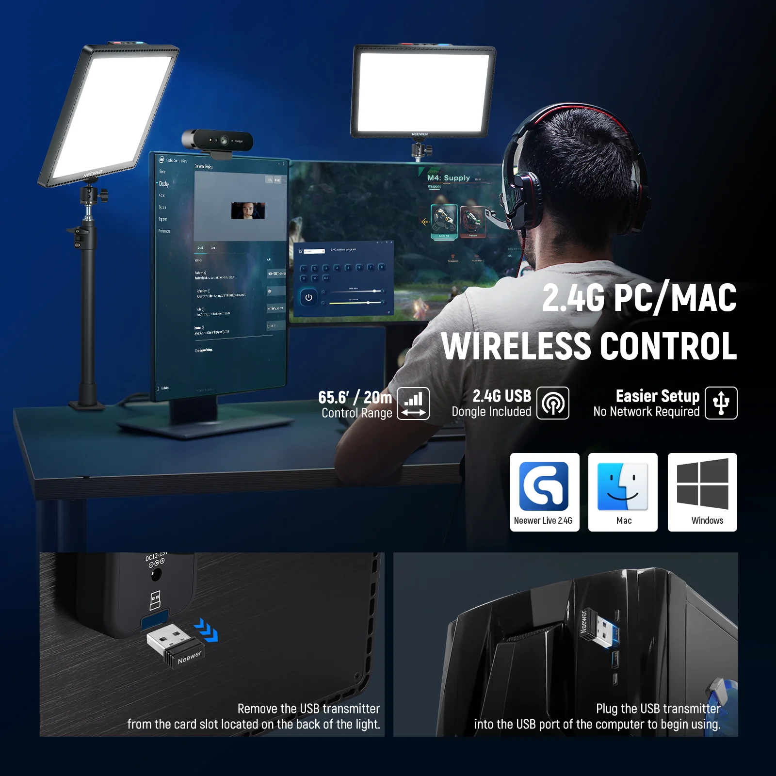 NEEWER GL1 PRO 15.5" Key Light Streaming Light For Elgato - Image 5