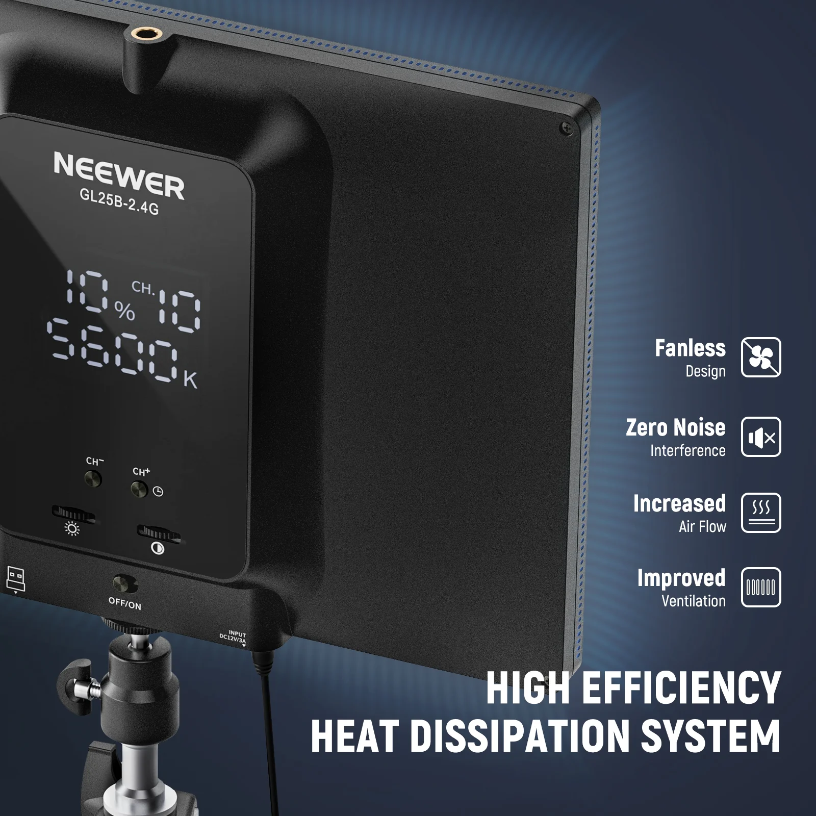 NEEWER GL25B 12.9" Streaming Key Light - Image 7