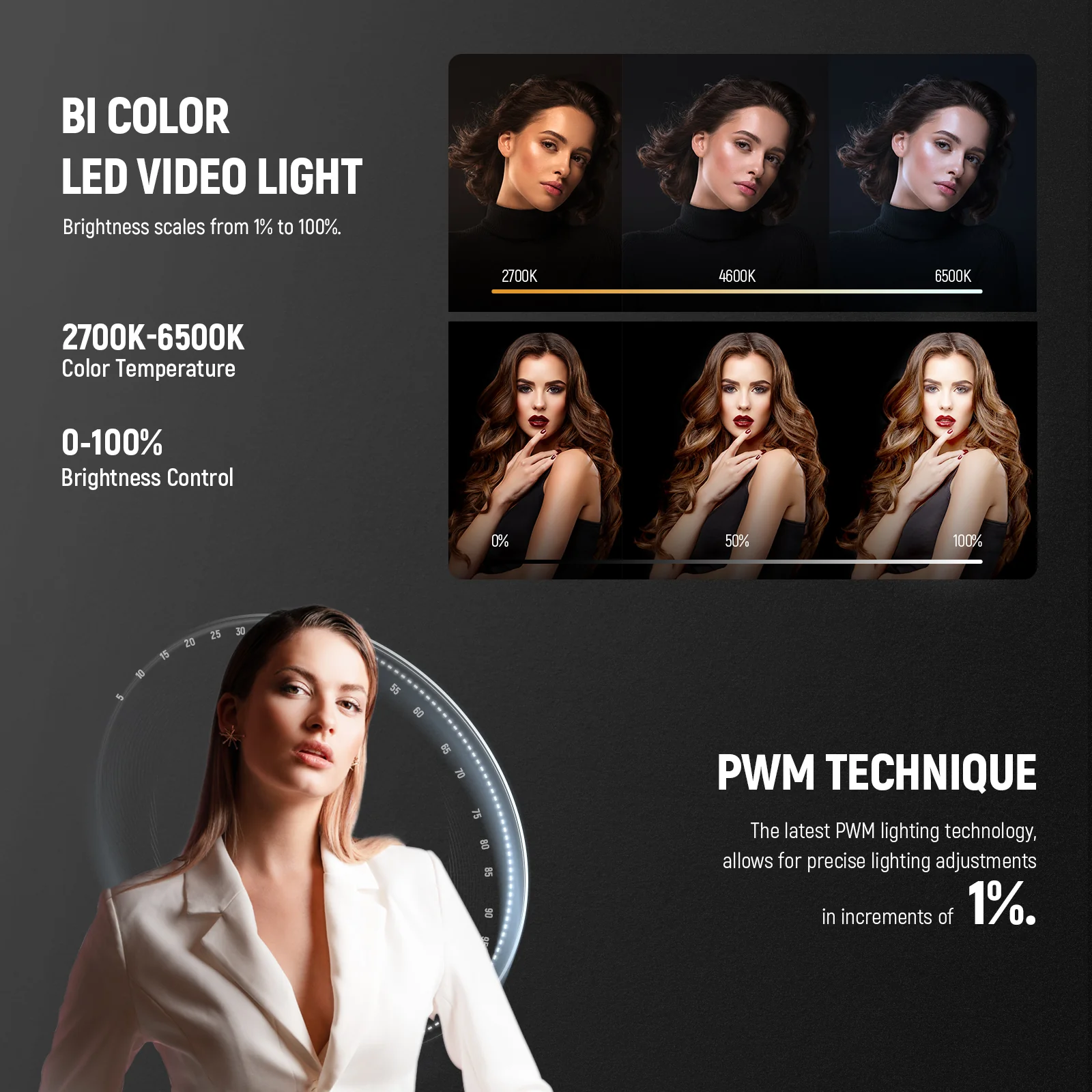 NEEWER MS60B Bi-Color LED Video Light Handheld Spotlight - Image 4