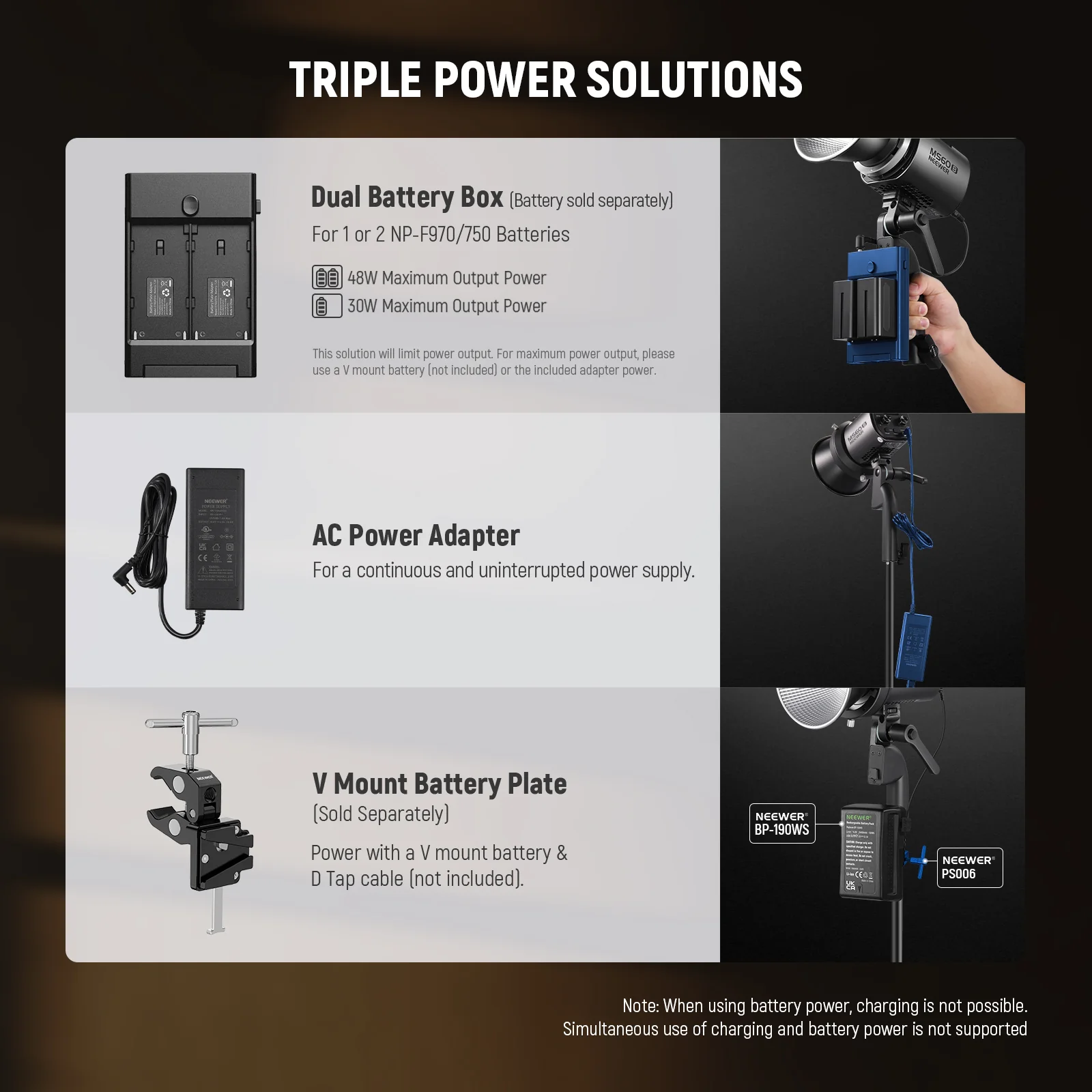 NEEWER MS60B Bi-Color LED Video Light Handheld Spotlight - Image 6