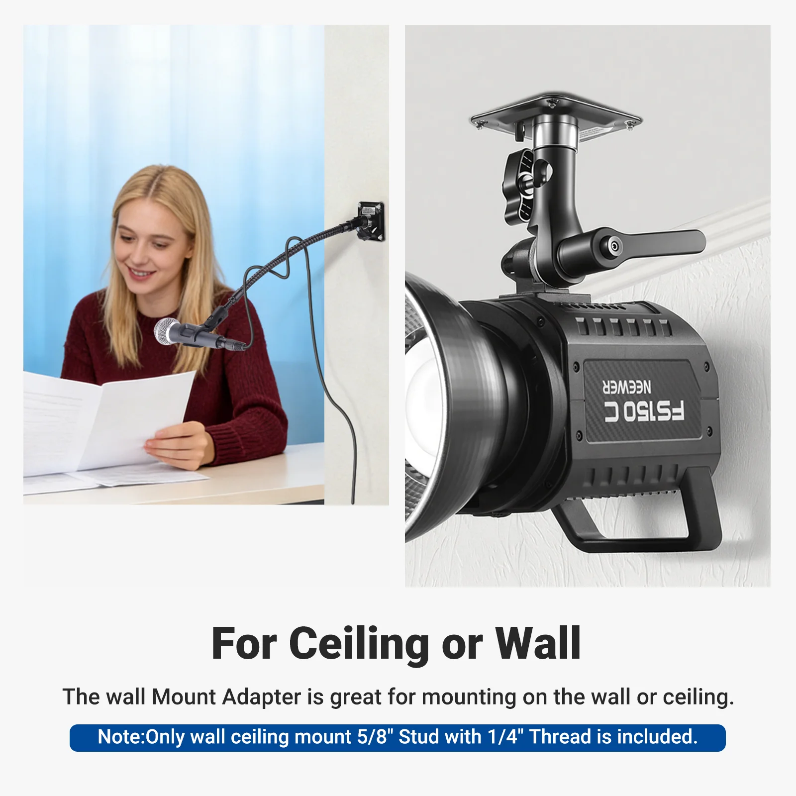 NEEWER ST-NA-9 Square Ceiling Mount with 1/4" thread - Image 3