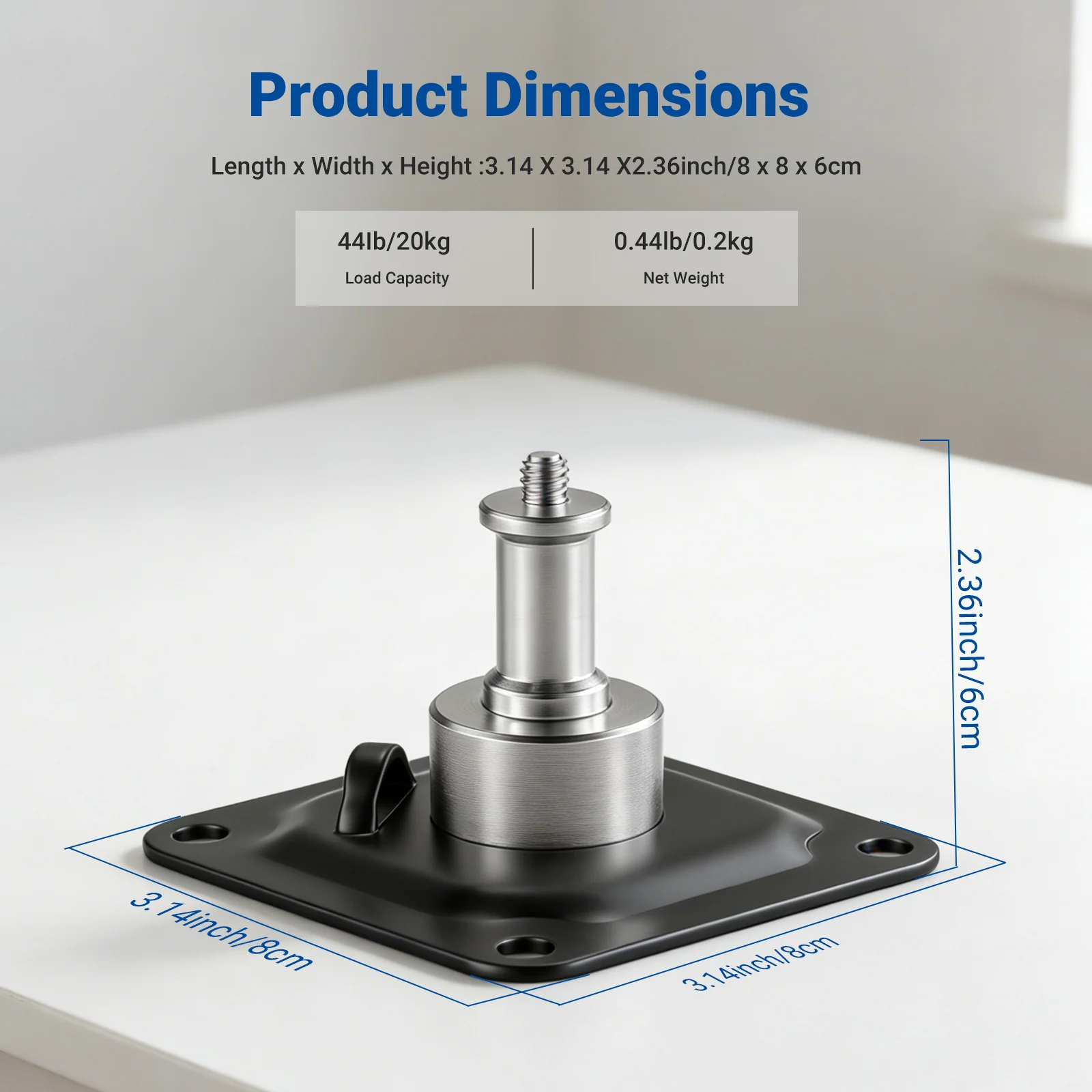 NEEWER ST-NA-9 Square Ceiling Mount with 1/4" thread - Image 6
