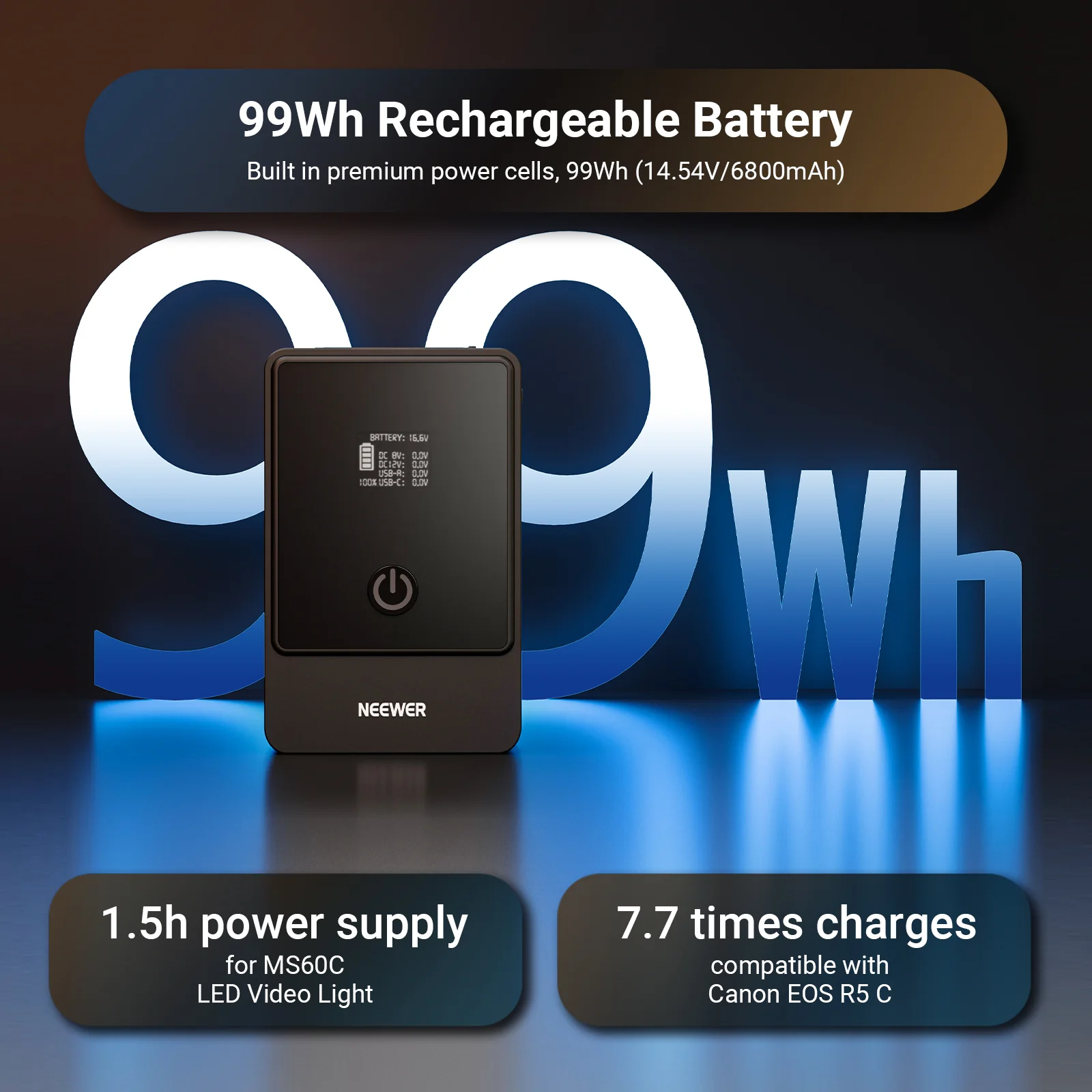 NEEWER V Mount Battery PS099E/PS099F 6800mAh 14.5V 99Wh - Image 13