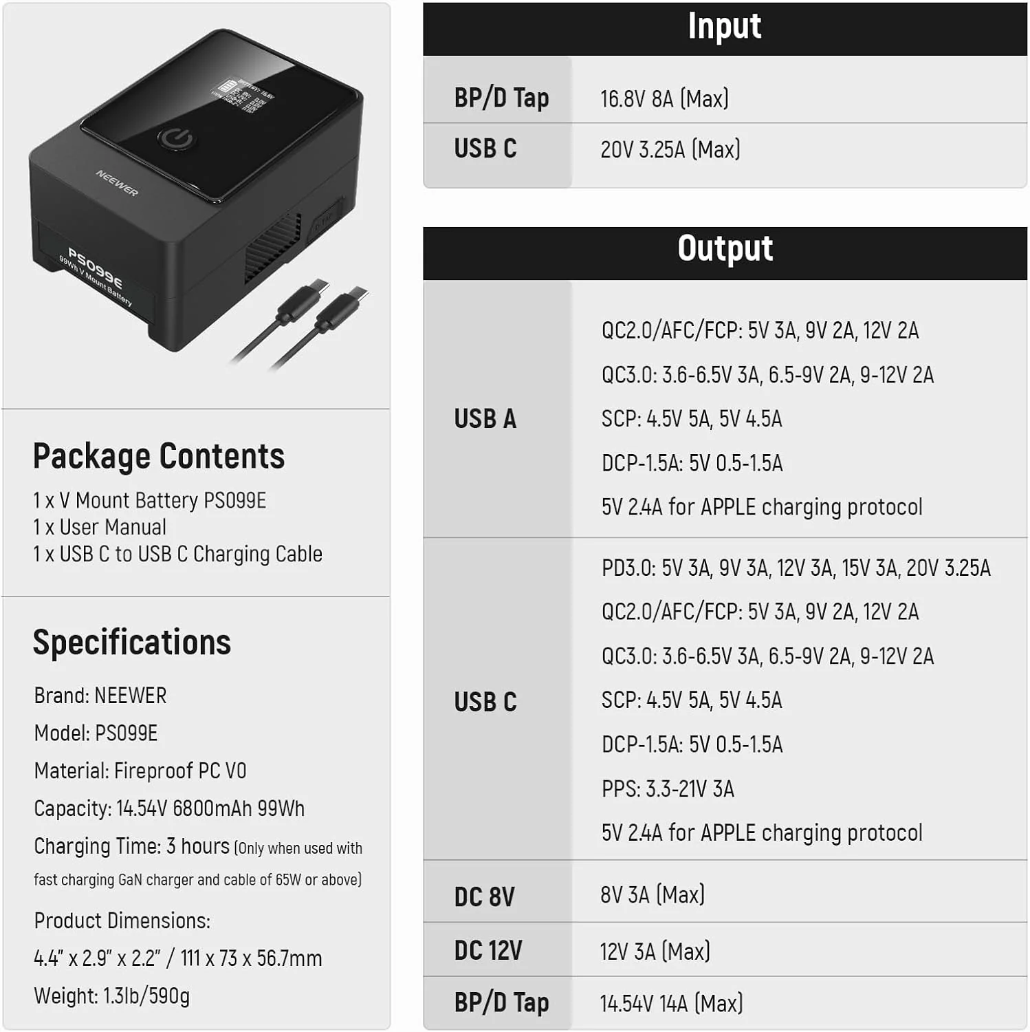 NEEWER V Mount Battery PS099E/PS099F 6800mAh 14.5V 99Wh - Image 26
