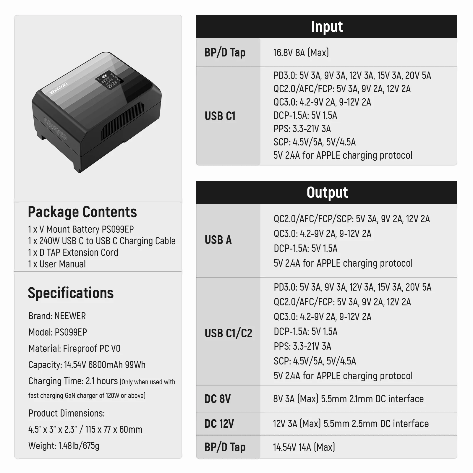 NEEWER V Mount Battery PS099EP 6800mAh 99Wh - Image 10