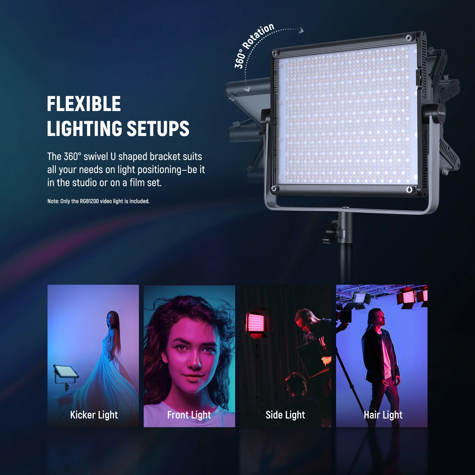 NEEWER RGB1200 60W APP Control RGB LED Video Light - Image 8