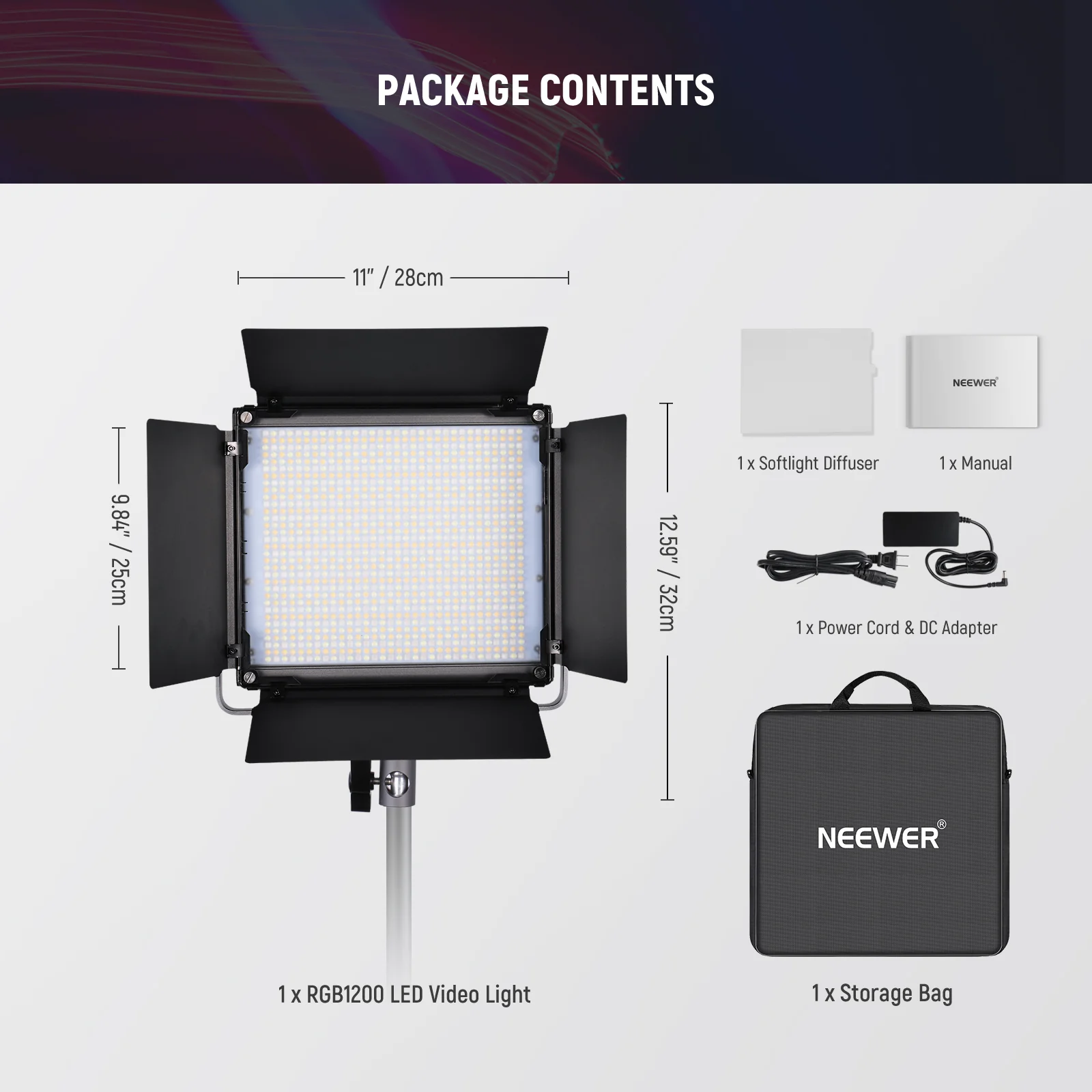 NEEWER RGB1200 60W APP Control RGB LED Video Light - Image 9