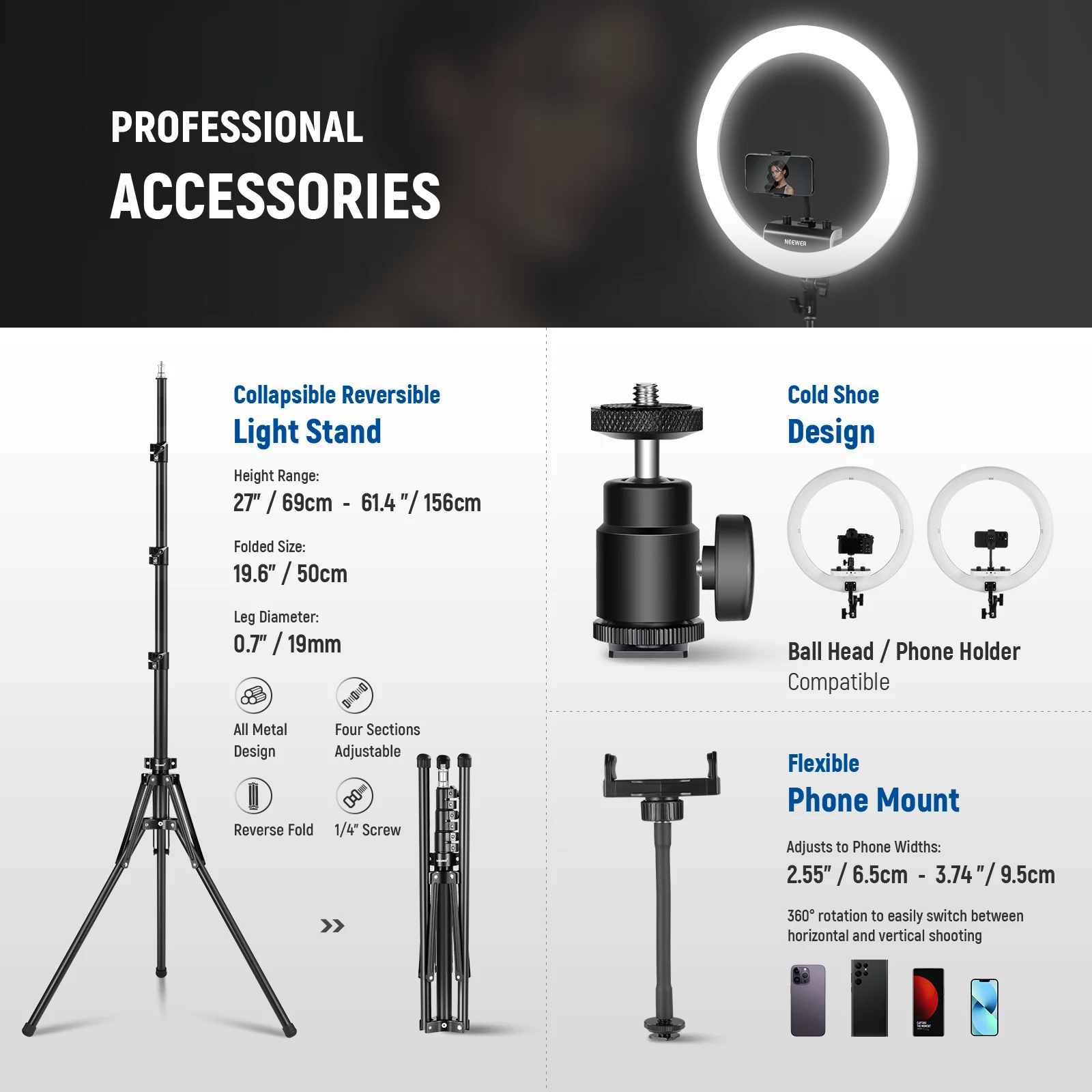 NEEWER RP18B Pro Ring Light Kit - Image 7