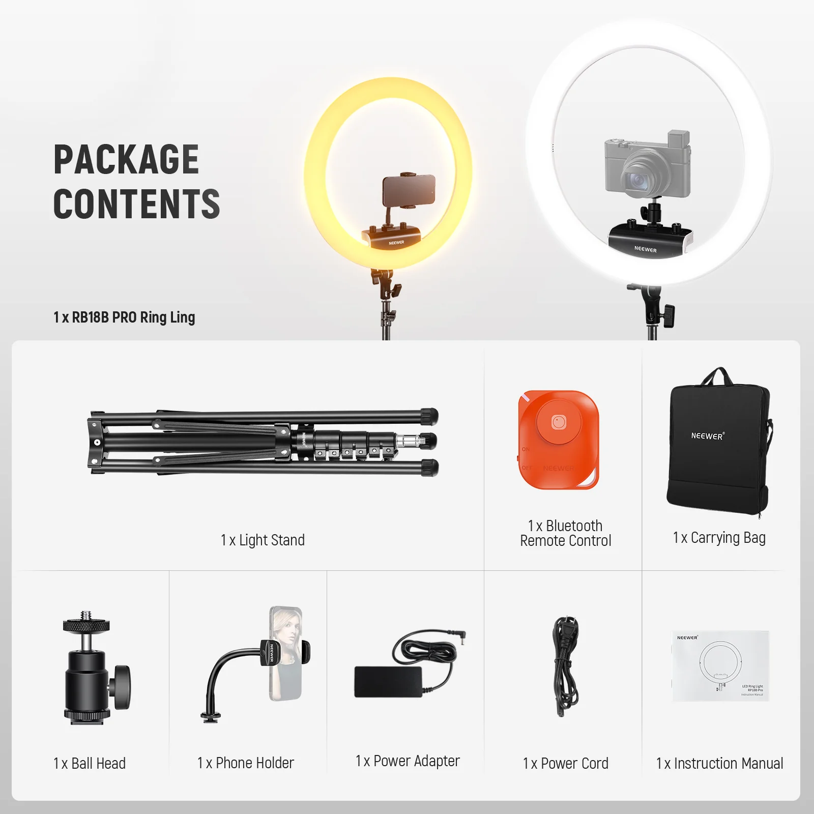 NEEWER RP18B Pro Ring Light Kit - Image 9