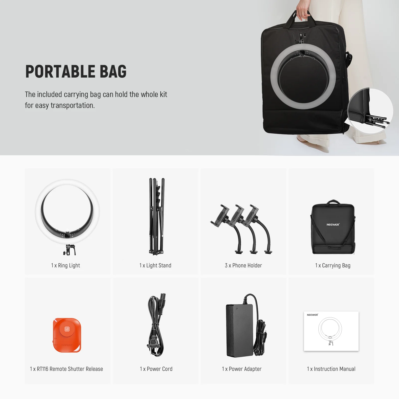 NEEWER RP19C 19" RGB LED Ring Light - Image 8