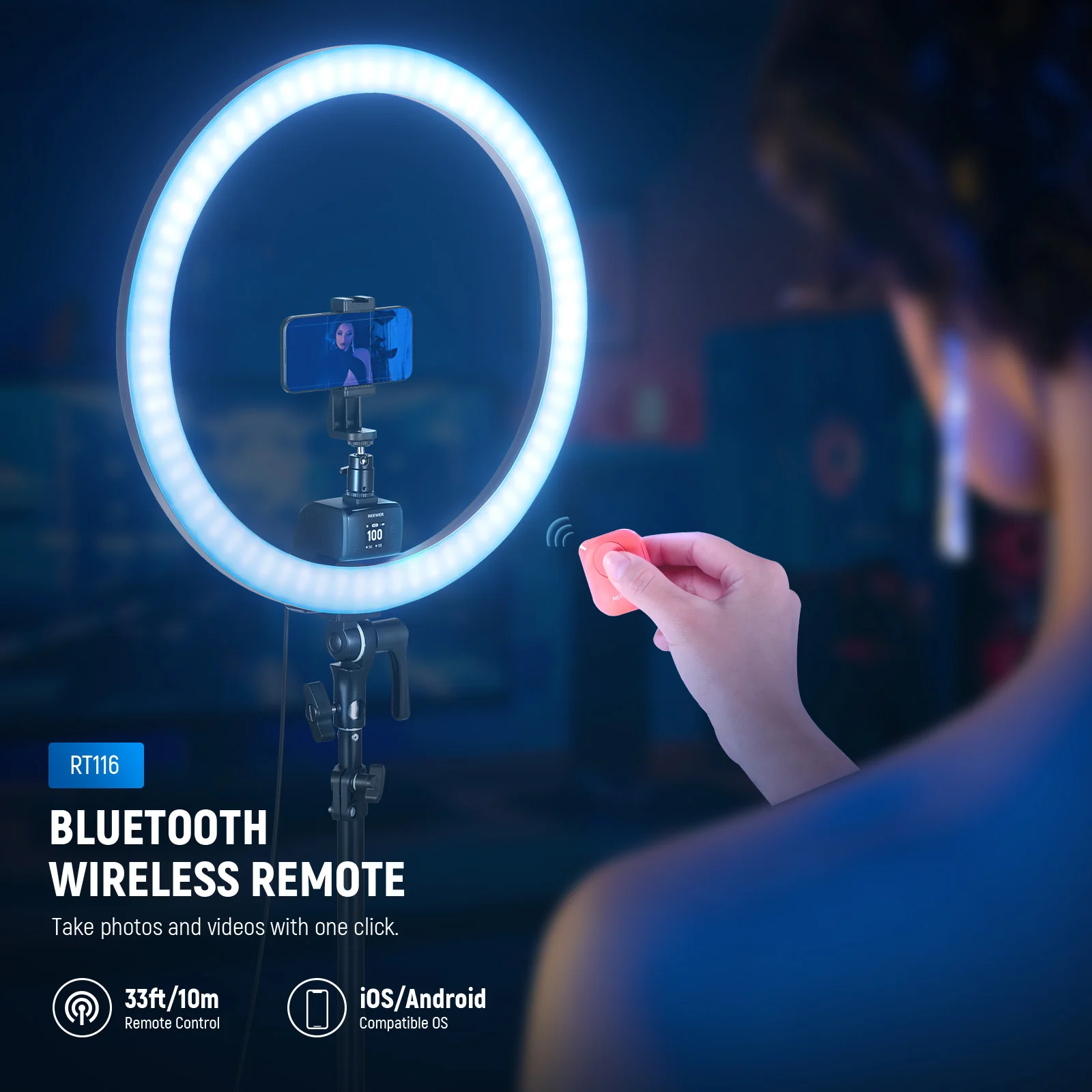 NEEWER SRP18C RGB App Control 2500K-10000K Ring Light Kit - Image 6